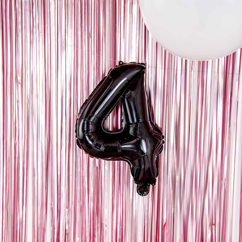 Balloonify Black Mylar Number 4 Balloon - 16 Inch - 1 Count Box - Perfect for Birthday Parties, Anniversaries & Special Events