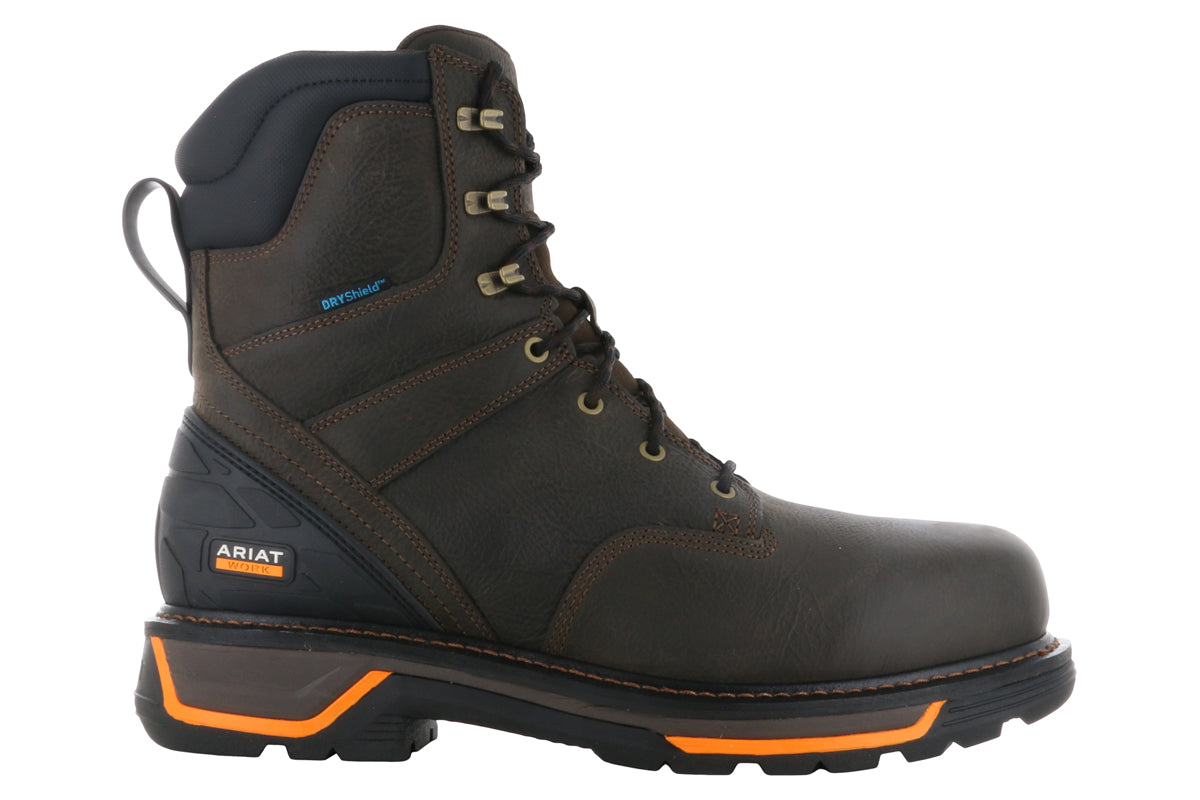 Ariat Big Rig 8 Waterproof Soft Toe Side Zip Work Boots for Men - Durable Construction & Comfortable Fit for Outdoor Jobs, Hiking & Ranch Work