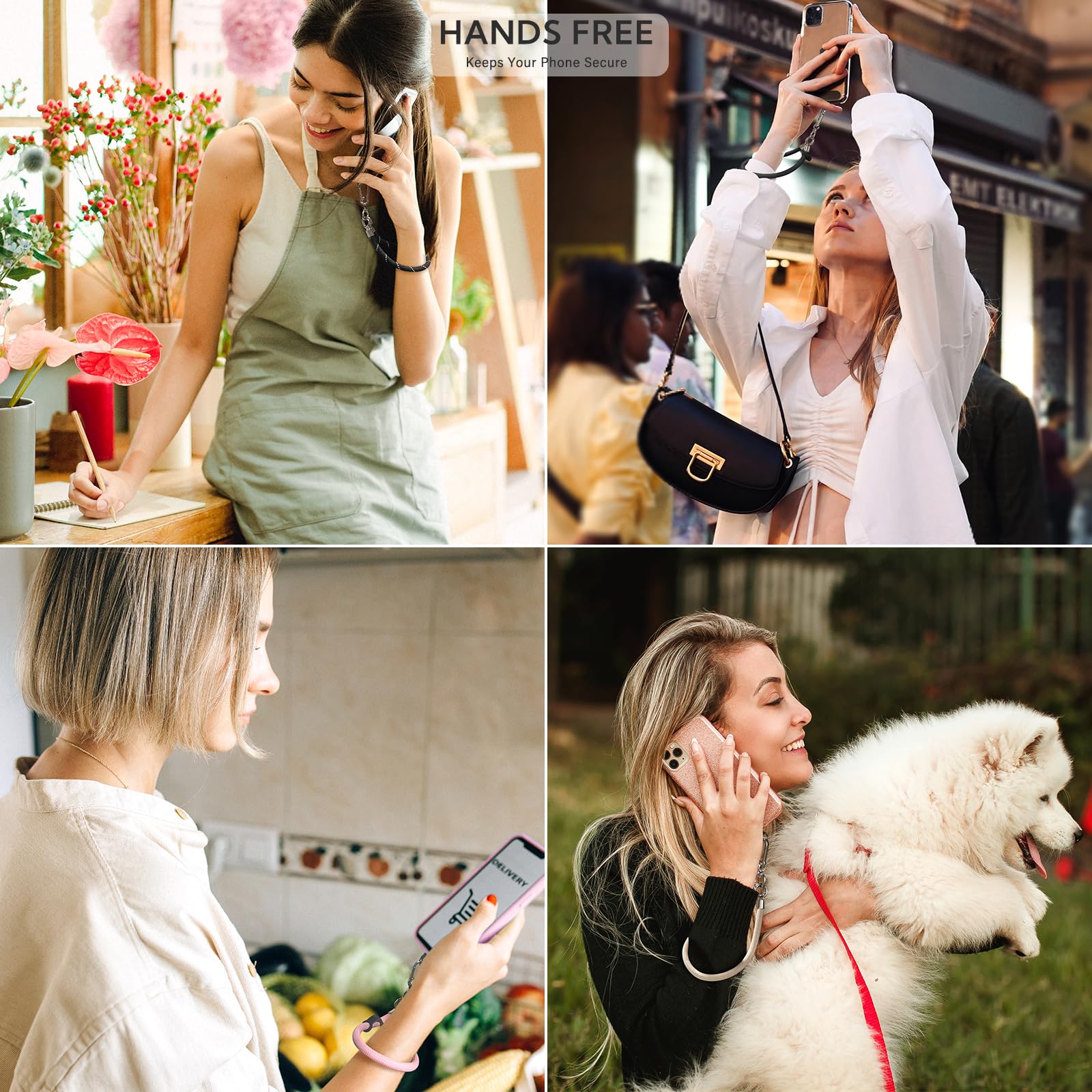 Universal Phone Lanyard with Wrist Strap & Finger Loops - Anti-Theft for Smartphones - Gym & Travel Use