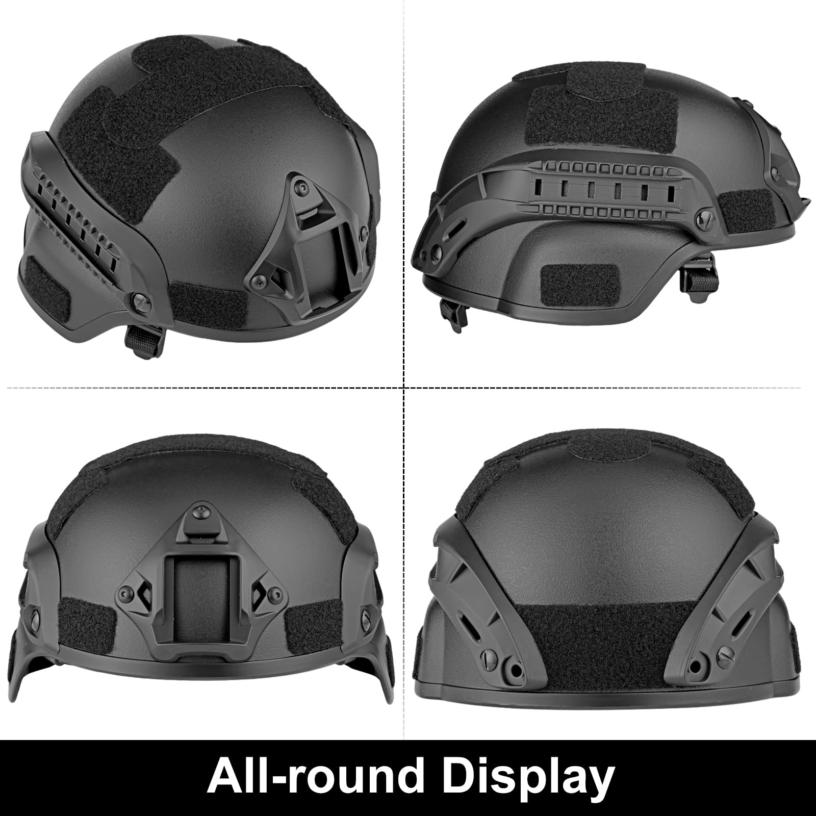 Tactical Airsoft Helmet & Full Face Protection Set - Black Military Gear with Anti Fog Goggles, Mesh Mask & Balaclava | Perfect for Airsoft Games, Paintball & Outdoor Tactical Training