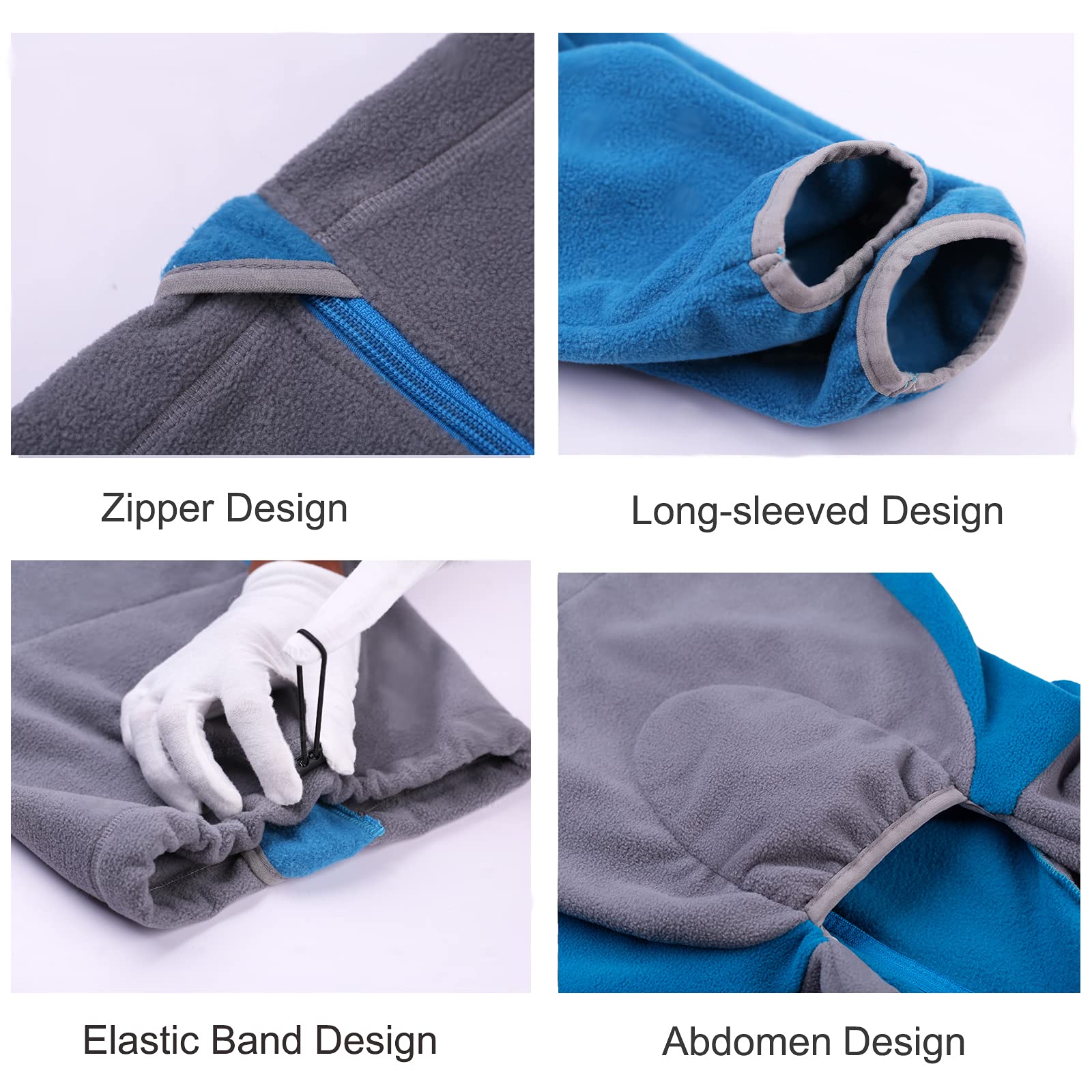 **Warm Fleece Dog Winter Coat with High Collar for Large & Medium Dogs - Windproof Full-Body Snowsuit, Comfortable Dog Sweater (Blue, X-Large) - Perfect for Cold Weather, Snow Days & Outdoor Adventures**