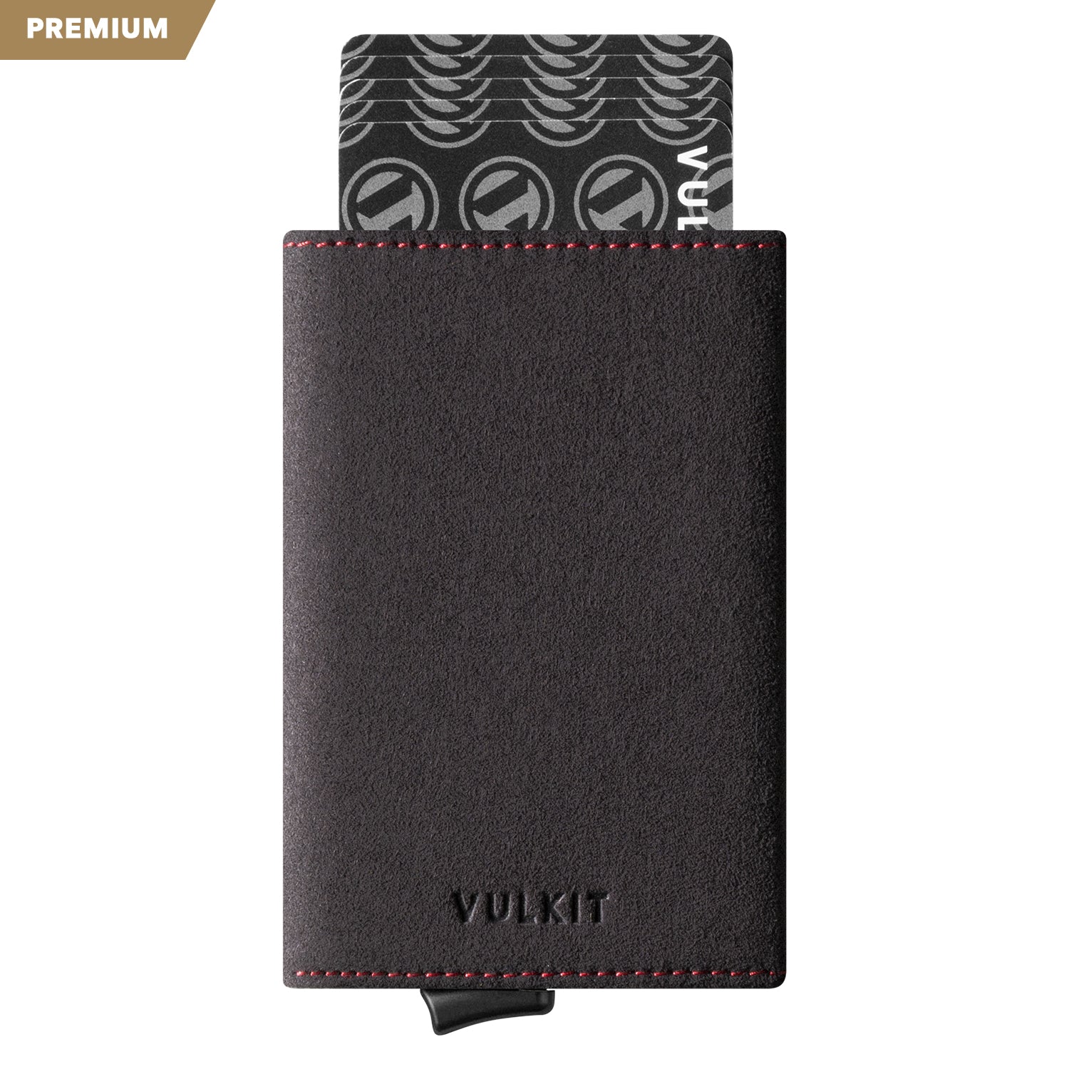 VC203A Genuine Alcantara Leather Tri-Fold Wallet with Back Zipper Slot & Magnetic Closure - Slim RFID Blocking Wallet for Men, Perfect for Travel, Business & Everyday Carry