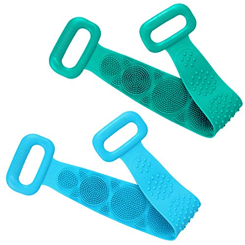 Futurino Silicone Bath Body Brush - Long Exfoliating Back Scrubber & Massager with Deep Clean Shower Strip - Perfect for Spa, Exfoliation & Relaxation at Home