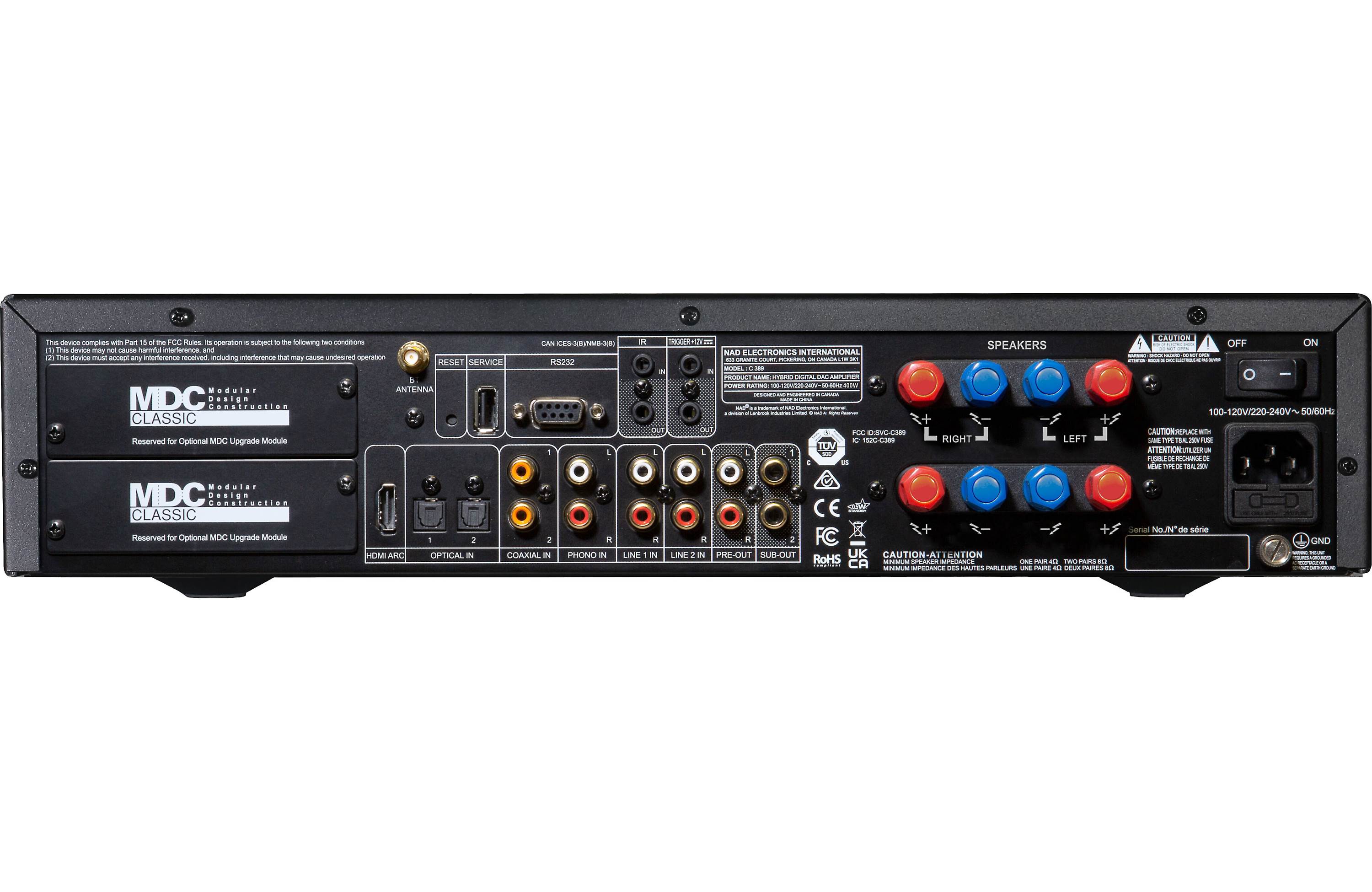 NAD C389 Hybrid Digital DAC Integrated Amplifier with Bluetooth - Audiophile Stereo Receiver for Home Theater & Music Systems - Open Box Condition