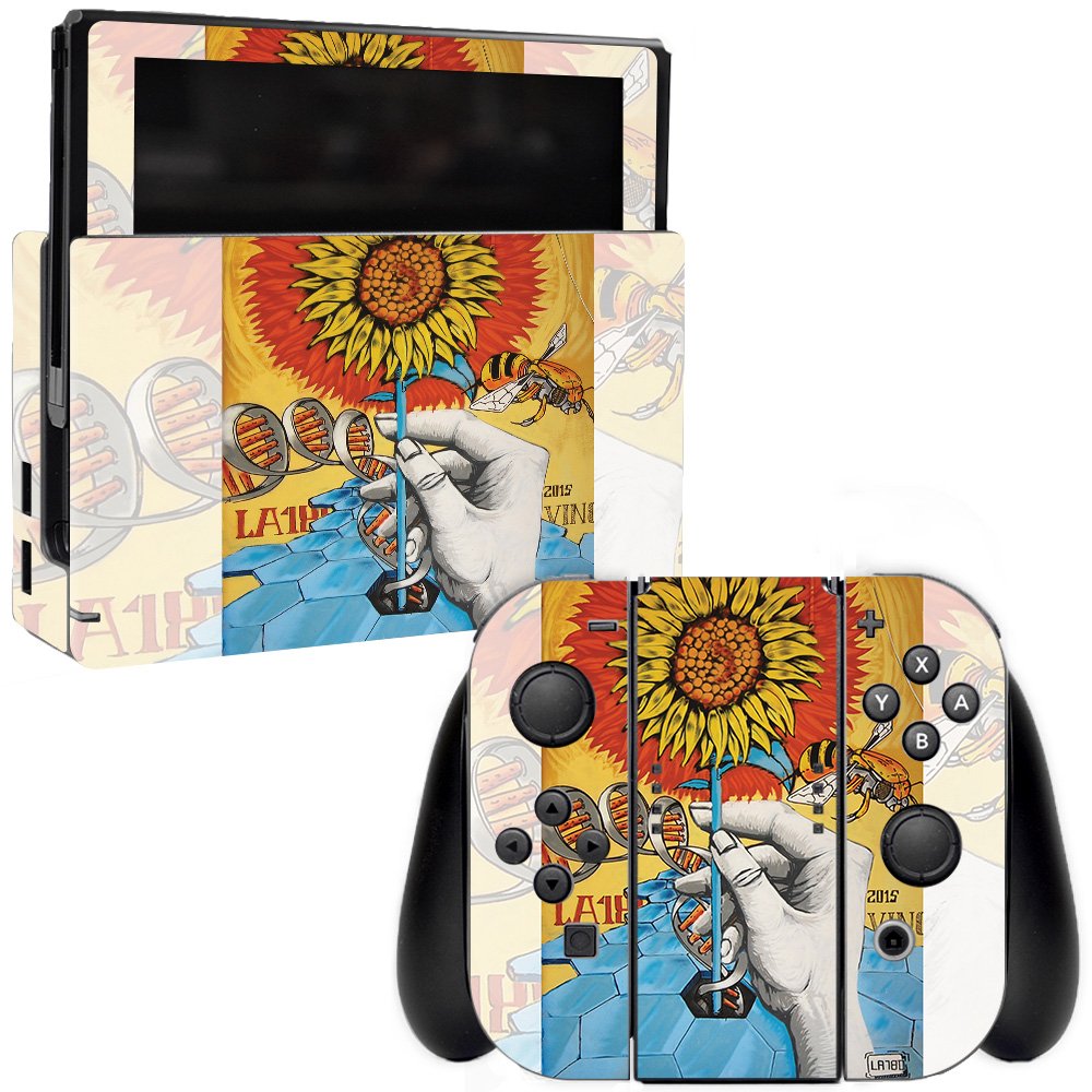 MightySkins Vinyl Decal Wrap Cover for Nintendo Switch - Sunflower DNA Design | Protective & Durable Skin | Easy to Apply & Remove | Made in USA | Perfect for Gaming Protection & Customization