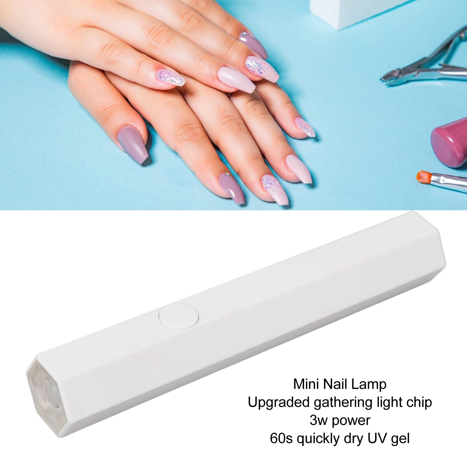 Ubersweet® Professional Handheld Pen-Shaped UV LED Nail Lamp for Gel Polish Curing - Portable Nail Dryer for Home & Salon Use (White) - Perfect for Manicures, Pedicures & DIY Nail Art