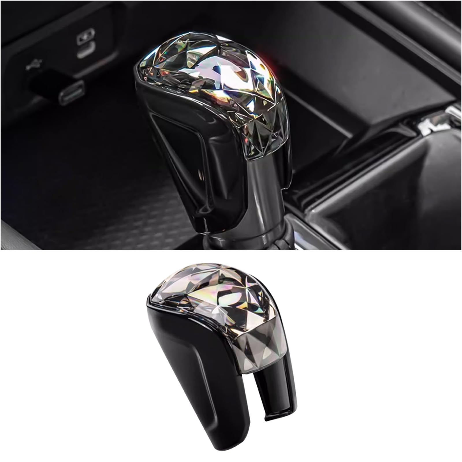 Premium Crystal Shift Knob Cover for Honda Civic 2022-2025, CRV/HRV 2023-2025 & Accord 2018-2025 - Durable Center Console Accessory with Stylish Decorative Trim - Perfect for Car Interior Upgrade & Personalization
