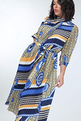 Stylish Pleated Print Midi Dress in Mellow Yellow | Flowy Summer Dress for Women | Perfect for Beach Vacations, Brunch Dates & Casual Outings