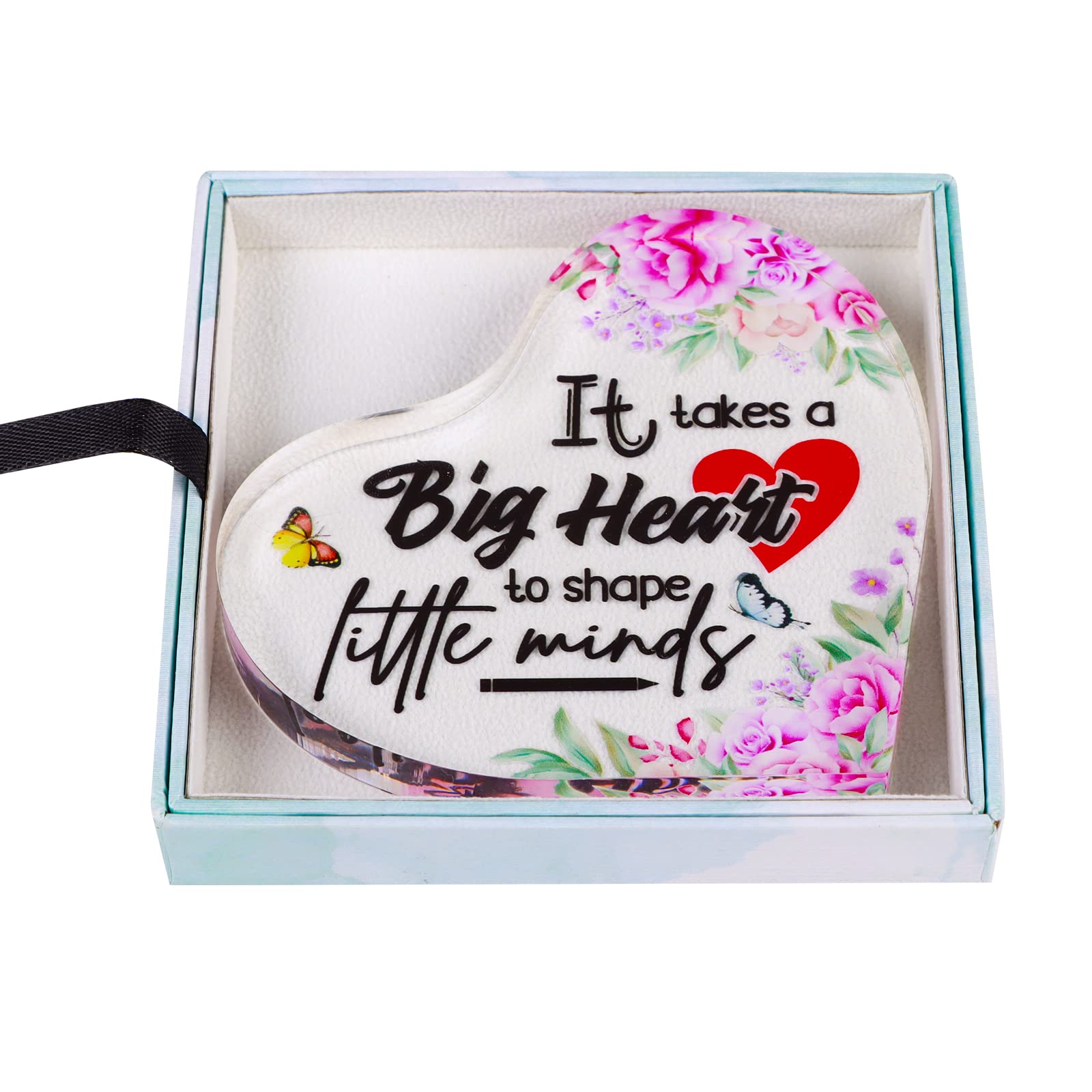 WaaHome Acrylic Teacher Appreciation Gift - Thank You Present for Teachers (Women & Men) - End of Year Student Gift Idea - Graduation & Birthday Gift for Educators - Elegant Acrylic Paperweight - Perfect for Classroom, Office Desk & Special Occasions