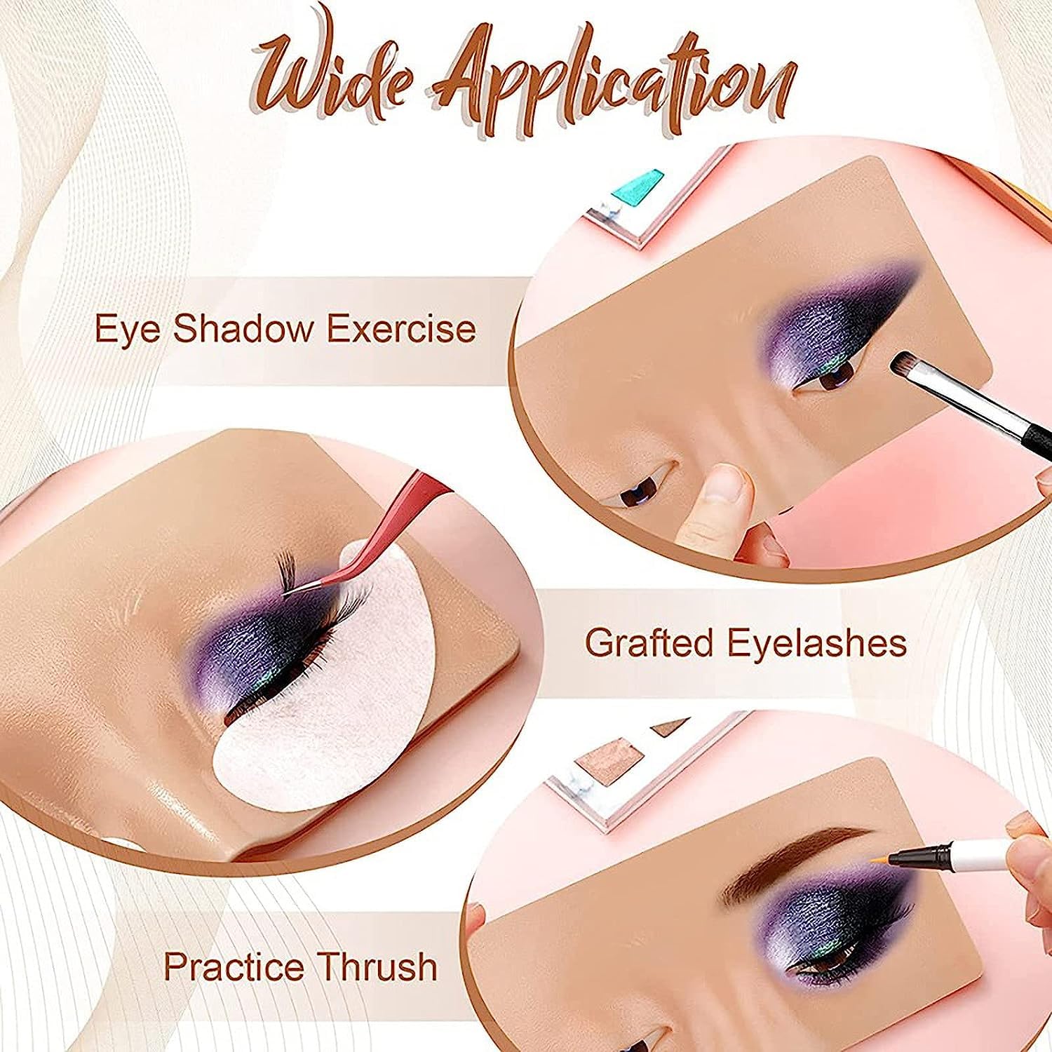 MAYU Silicone Makeup Practice Face Board - Realistic Bionic Skin for Professional & Beginner Makeup Training - Perfect for Eyeshadow, Eyeliner & Foundation Practice at Home or Salon