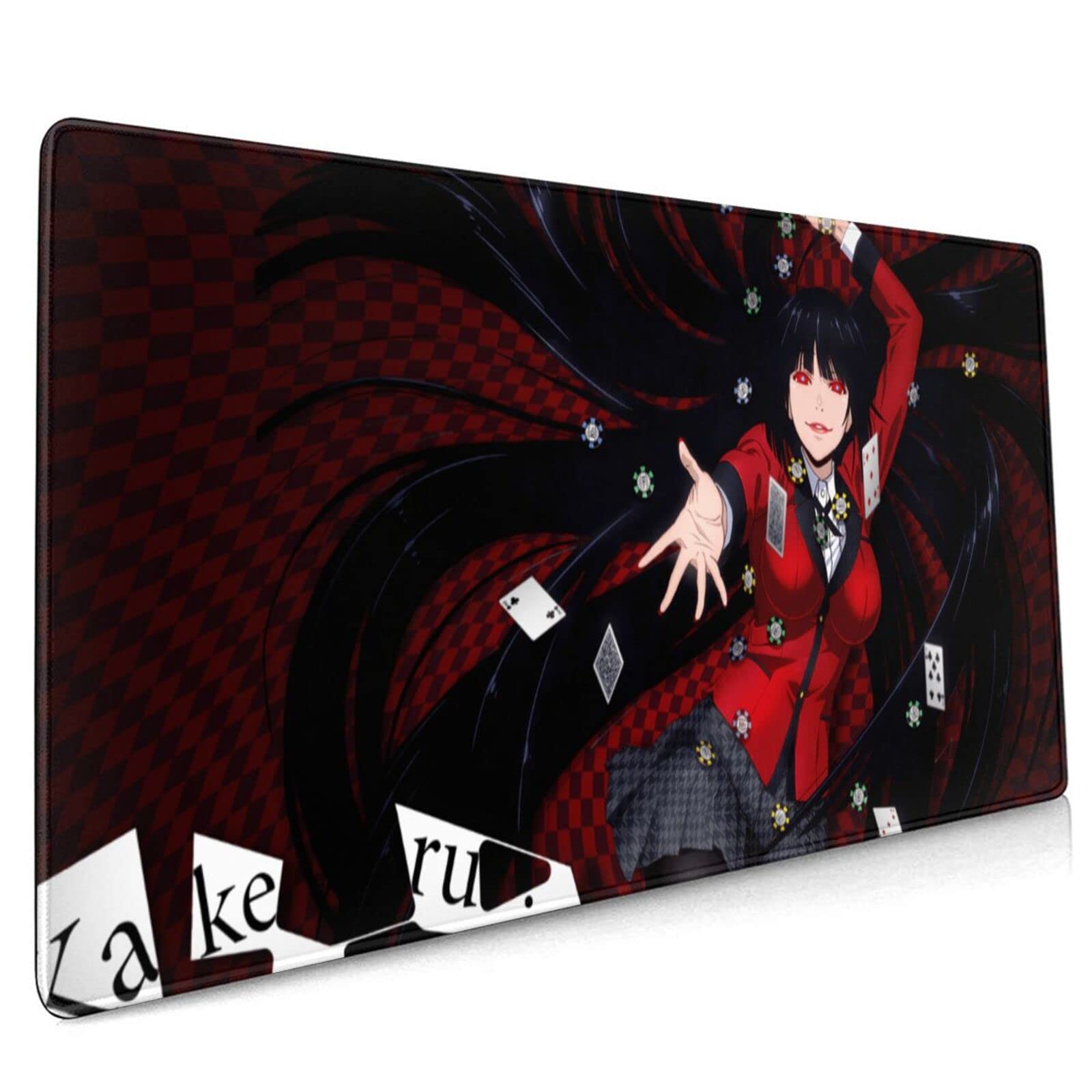 Premium 3D Printed Yumeko Jabami Anime Gaming Mouse Pad - Non-Slip Rubber Base, Stitched Edges, Foldable Design (15.8x35.5 inches) for PC, Laptop, Desktop - Perfect for Anime Fans & Esports Gamers