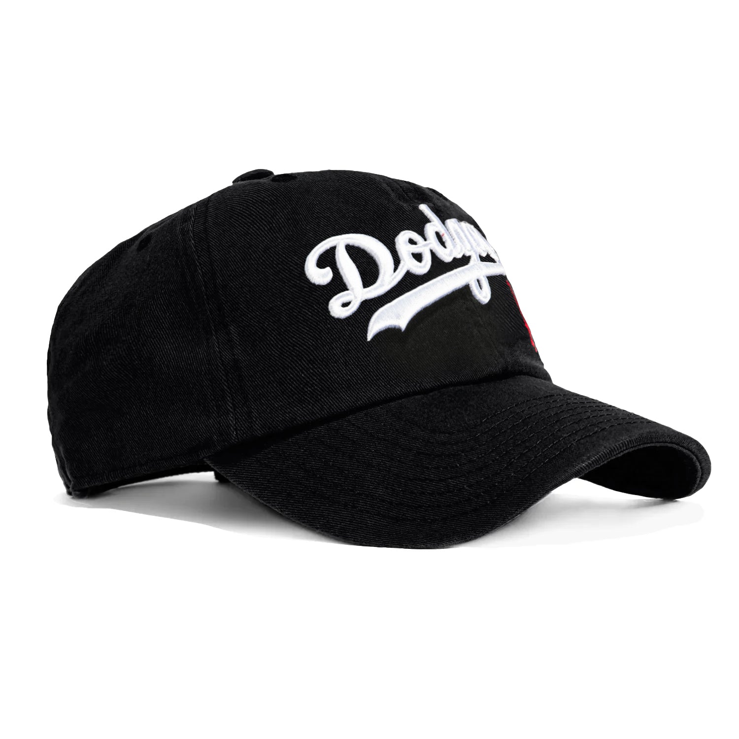 47 Brand Los Angeles Dodgers Script Cleanup Adjustable Baseball Cap - Black | Official MLB Licensed Hat for Men & Women | Perfect for Games, Outdoor Activities & Casual Wear