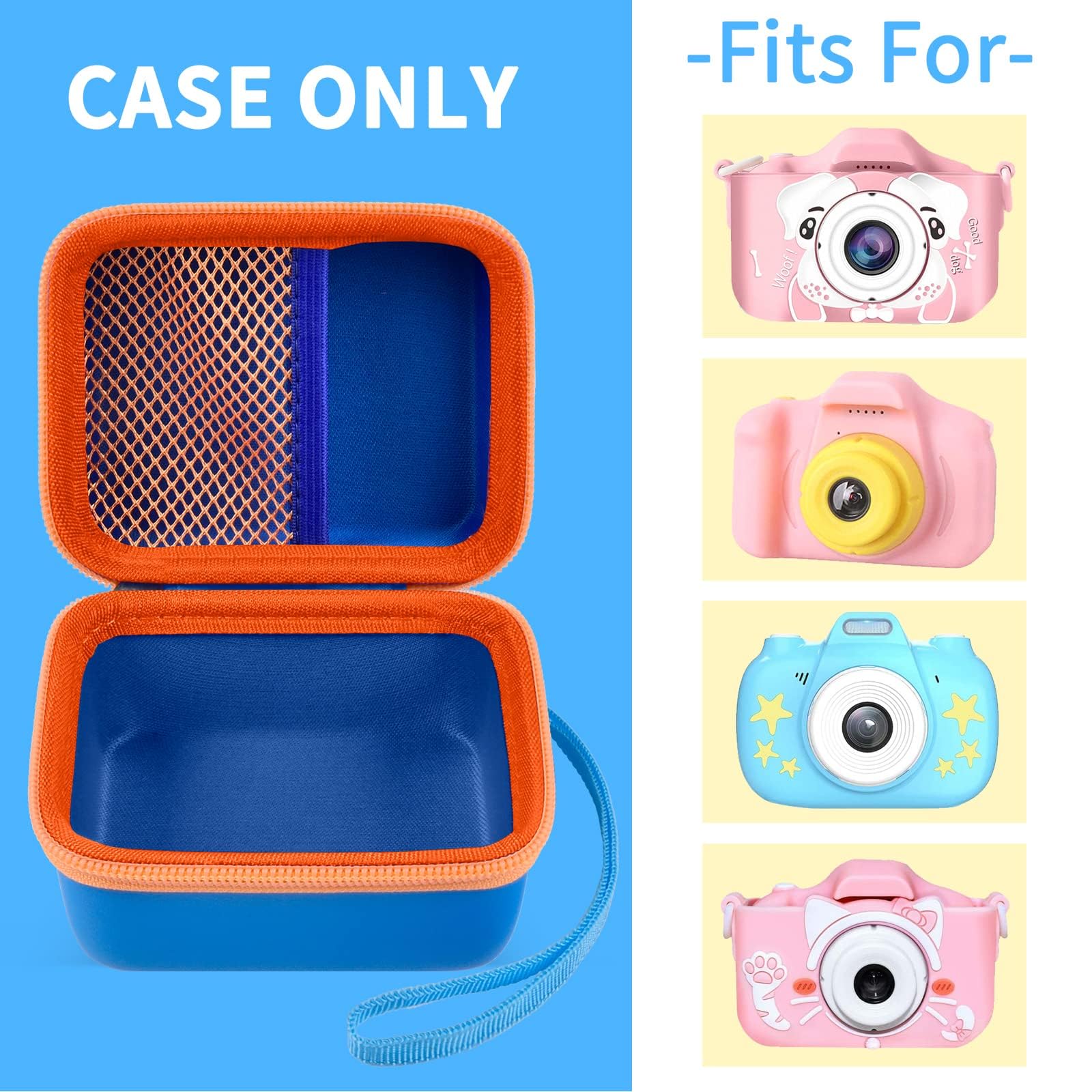 Seckton Desuccus PROGRACE GKTZ Dylanto Rindol One'sMore HANGRUI Kids Digital Camera Case - Protective Storage Box for Kid Camcorder & Accessories (Deep Blue) | Perfect for Travel, School & Birthday Gifts