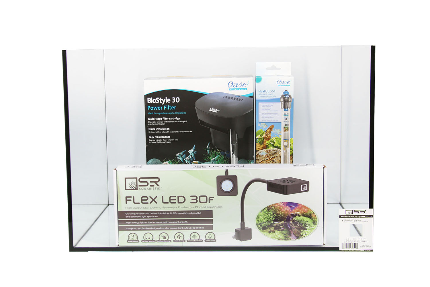 60H Gallon Aquarium Kit - Complete Fish Tank Set with LED Light & Filter - Perfect for Home, Office, or Classroom Aquascaping