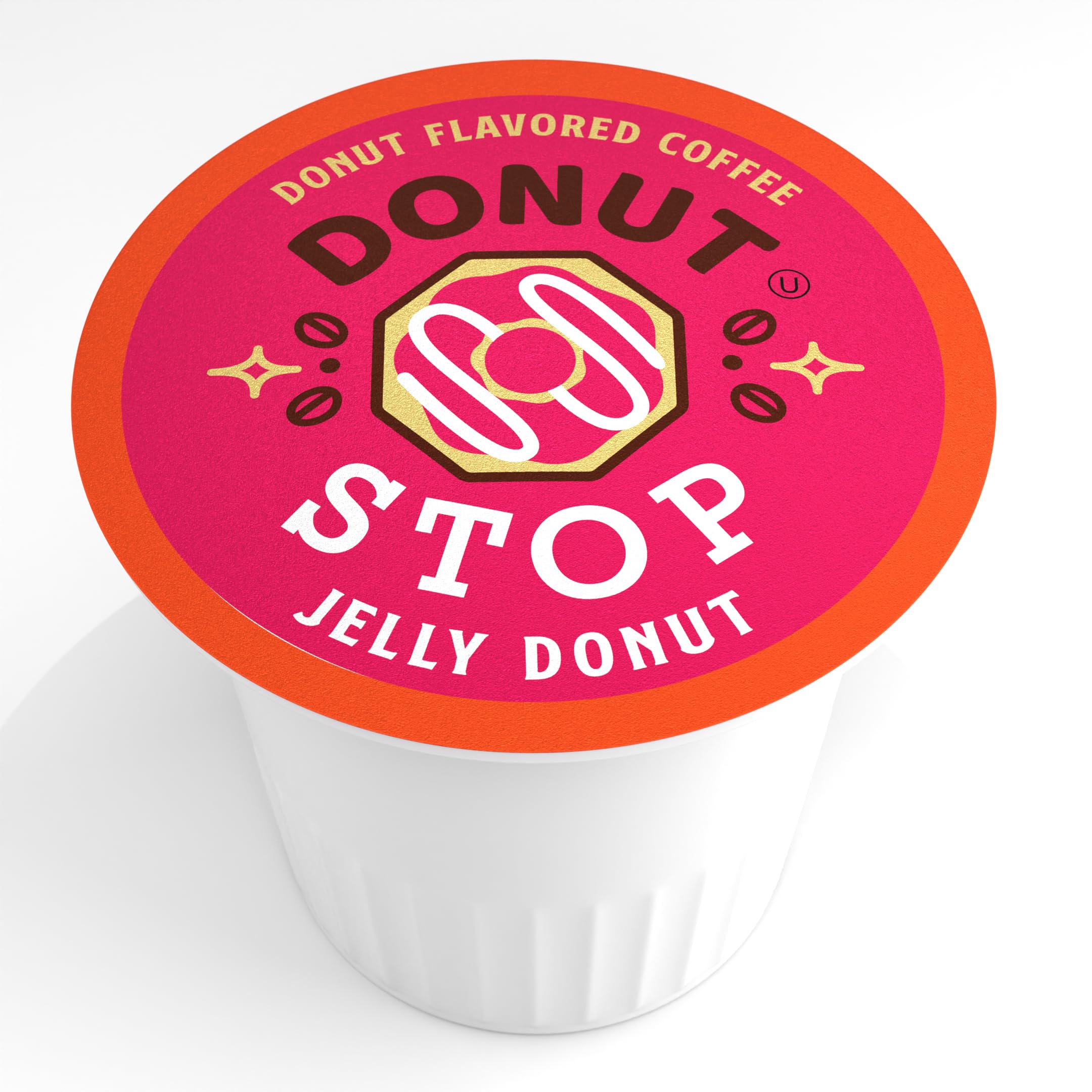 Jelly Donut Flavored Coffee Pods - 40 Count K-Cups Compatible with Keurig 2.0 Brewers | Sweet Breakfast Blend for Office, Home & Gift Giving