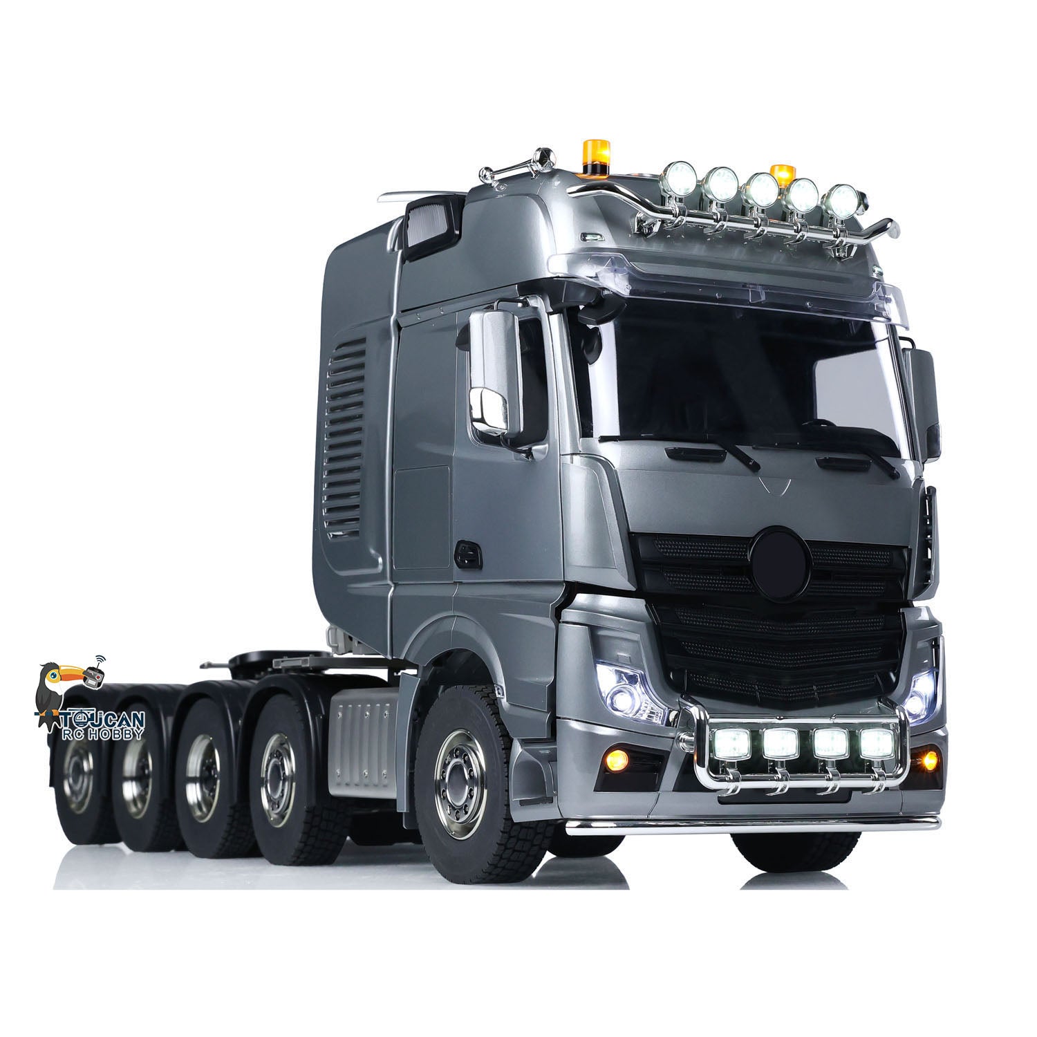 1/14 Scale 10x10 Metal Chassis Remote Control Tractor Truck - 3363 Lorry RTR RC Car Model with High Roof, 3-Speed Transmission & Differential Lock Axles - Perfect for Off-Road Racing and Heavy Duty Simulation Play