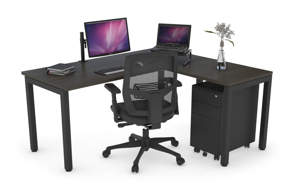 L-Shaped Corner Office Desk with Quadro Square Legs - 1800L x 1700W Dimensions - Perfect for Home Office, Gaming Setup & Workspace Organization