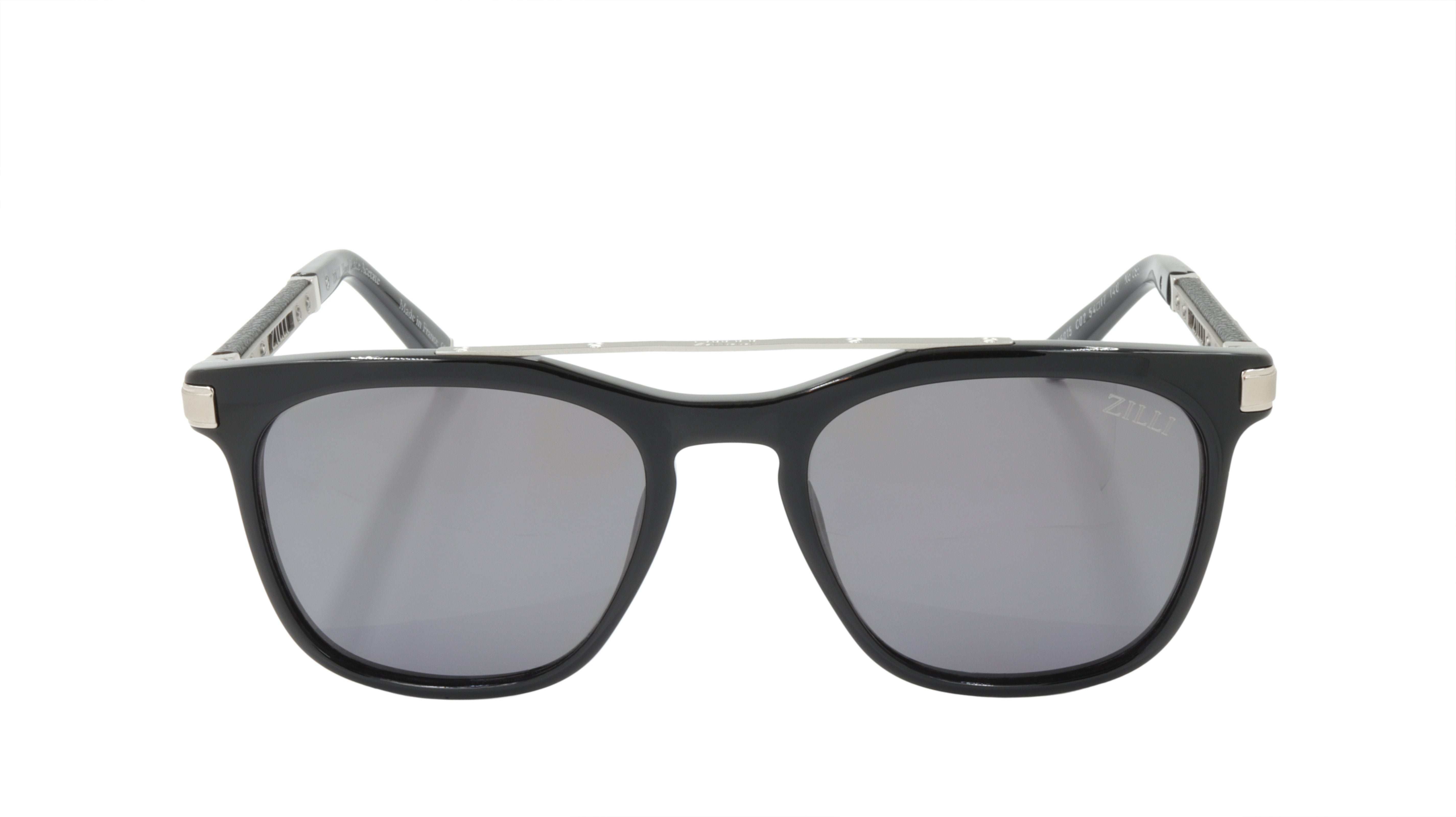 ZILLI Luxury Sunglasses for Men & Women - Titanium Acetate Frame with Genuine Leather Polarized Lenses - Handmade in France - Model ZI 65015 C02 - Perfect for Driving, Travel & Fashion Accessories