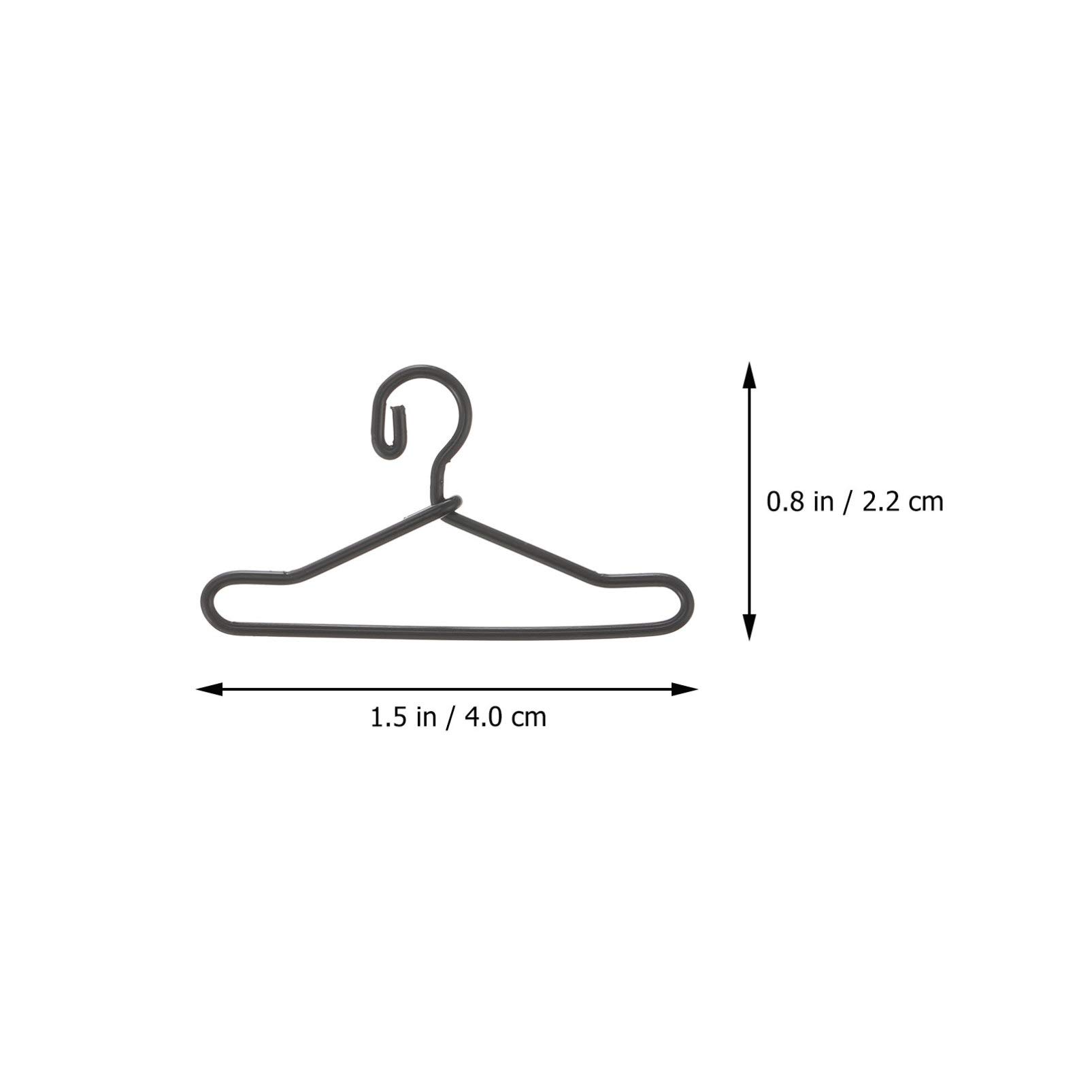 EXCEART 50pcs Mini Doll Clothes Hangers - 40mm Black Wire Hangers for Dollhouse & Kids Wardrobe | Perfect for Barbie Clothes, American Girl Doll Outfits & DIY Miniature Fashion Display