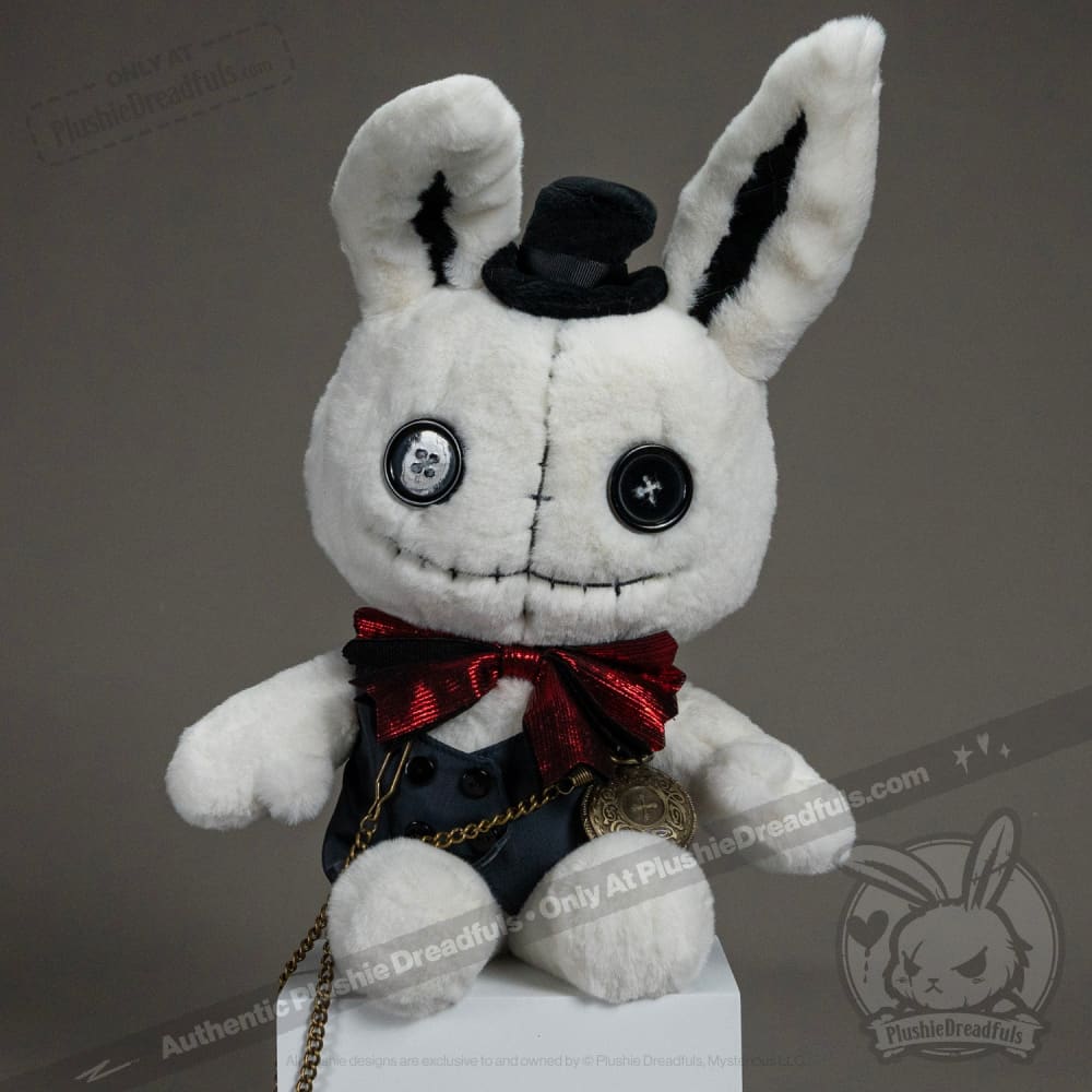 Victorian McGee's White Rabbit Plush Toy - Soft & Cuddly Stuffed Animal for Kids, Collectors & Home Decor | Perfect for Nursery, Gifts & Themed Parties