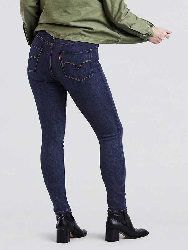 Levi's 188820047 Women's 721 High Rise Skinny Jeans - Blue Story | Slim Fit Stretch Denim Pants for Casual Wear & Everyday Outfits