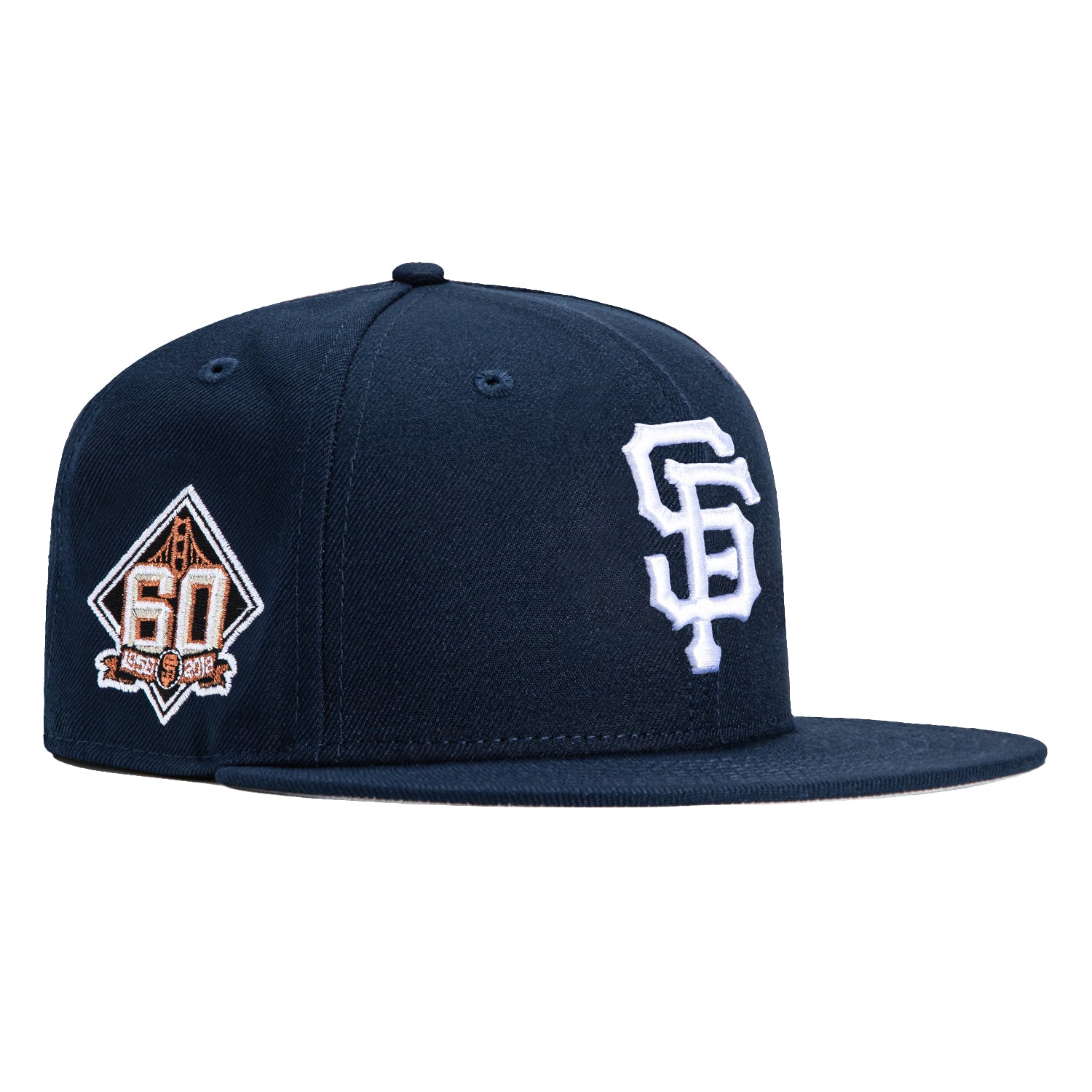 New Era 59Fifty San Francisco Giants 60th Anniversary Patch Hat - Navy Blue Hour Snapback Cap for Baseball Fans & Streetwear Fashion