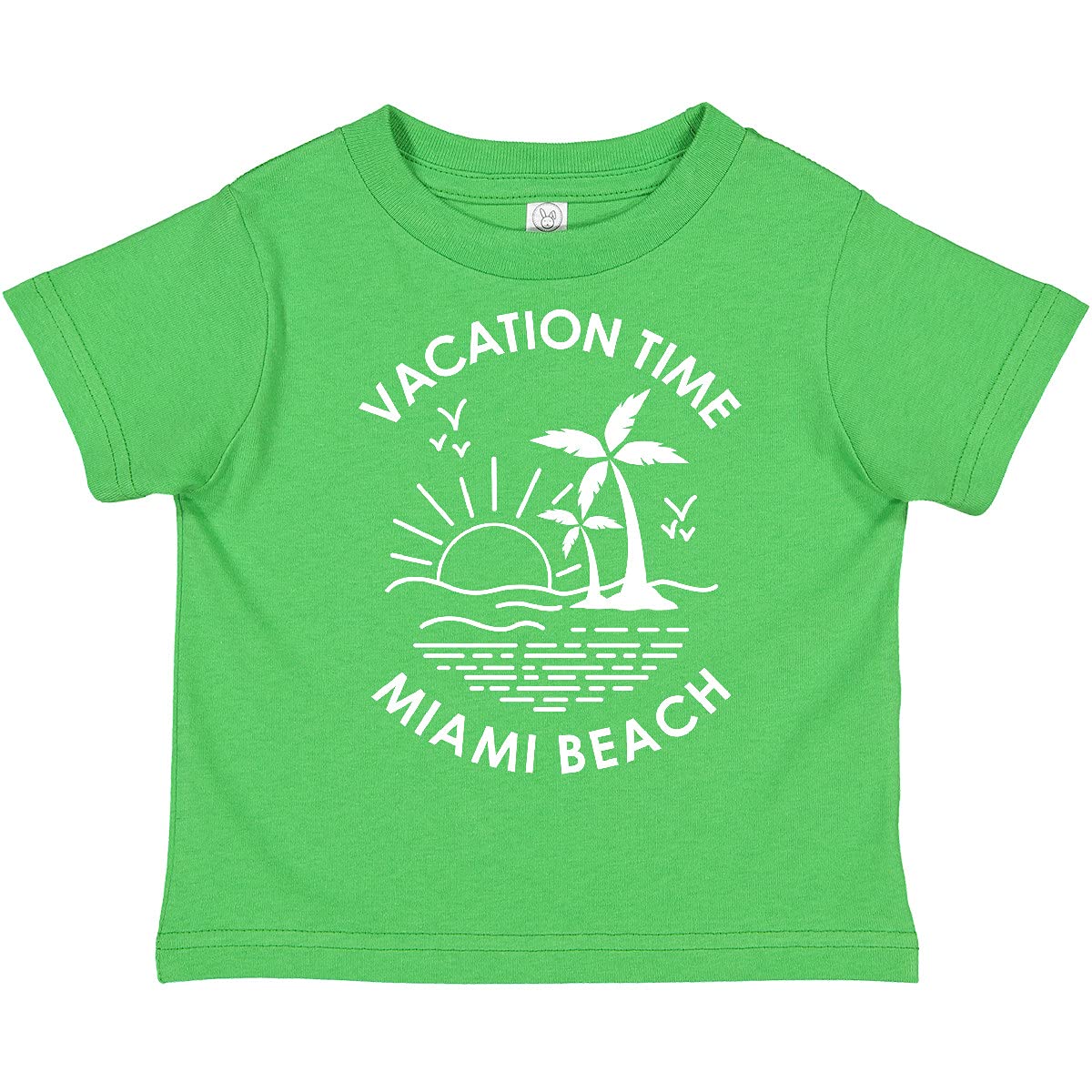 Inktastic Vacation Time in Miami Beach Toddler T-Shirt - Cute Florida Travel Outfit for Boys & Girls - Perfect for Beach Trips, Family Vacations & Summer Adventures