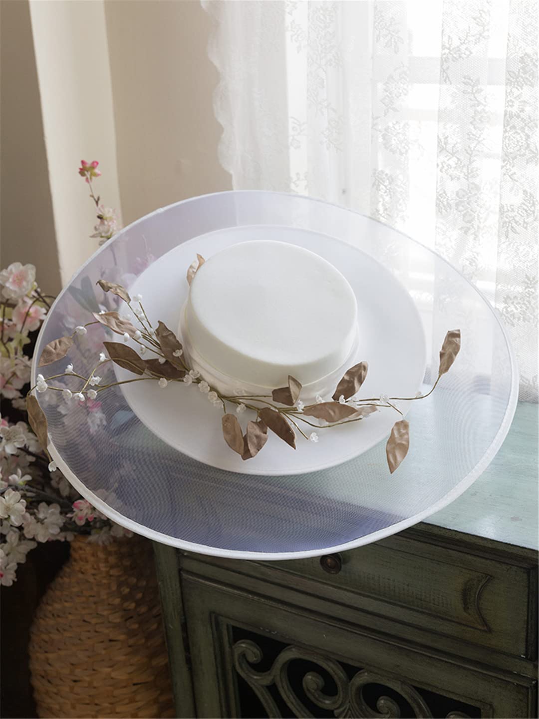 Elegant White Floral Wedding Hat for Women - Wide Mesh Brim Bridal Fedora - Perfect for Church, Tea Parties & Garden Weddings