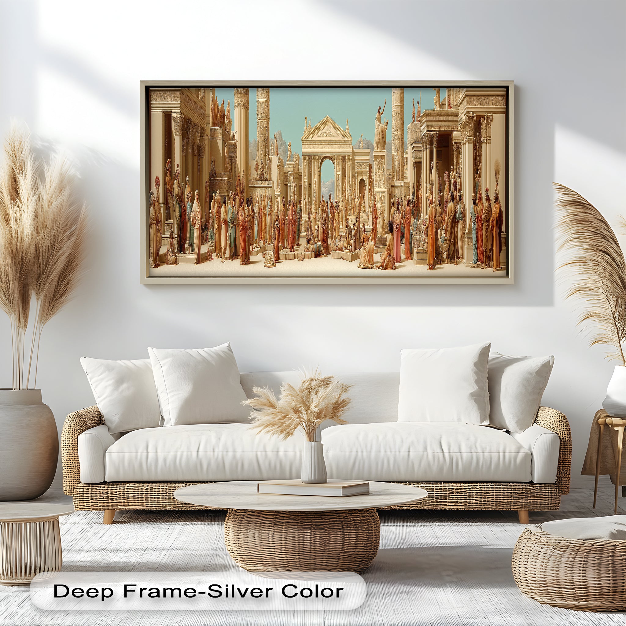 Ancient Agora Gathering - Roman Forum Oil Painting Wall Art | Historical Landscape Artwork | Perfect for Home Decor, Office & Gallery Display