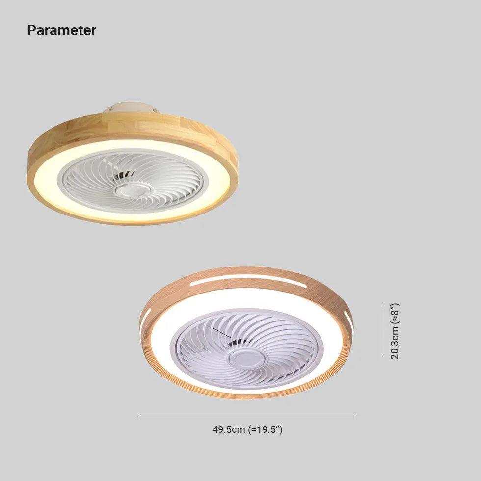Silent Modern Wooden Ceiling Fan with LED Light - Energy Efficient 52 Inch Indoor/Outdoor Cooling Fan for Bedroom, Living Room, Patio