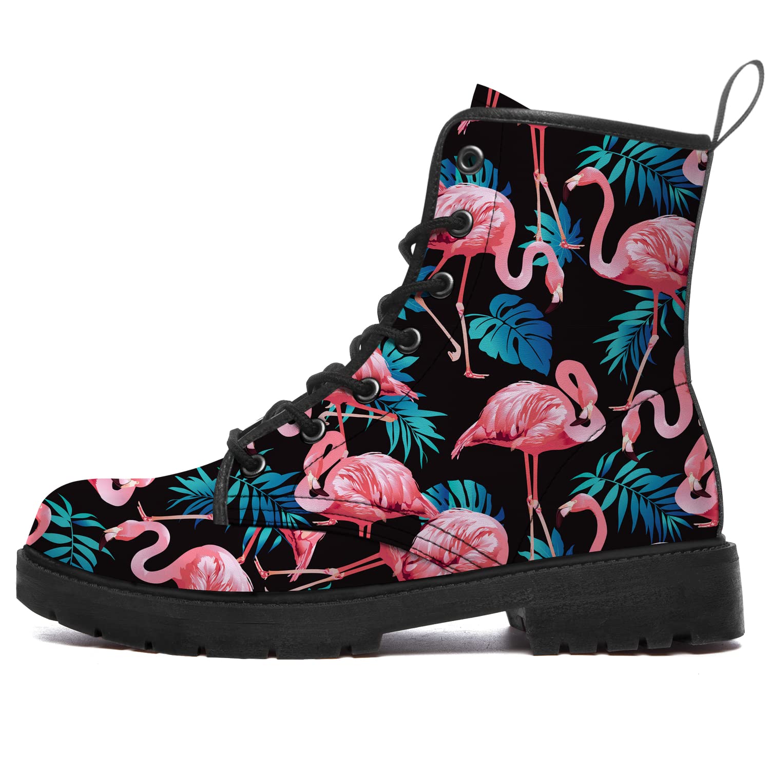 **Flamingo Combat Boots for Women & Men - Anti-Slip Work Boots with Low Heel, Ankle Booties - Perfect for Outdoor Work, Hiking & Casual Wear**