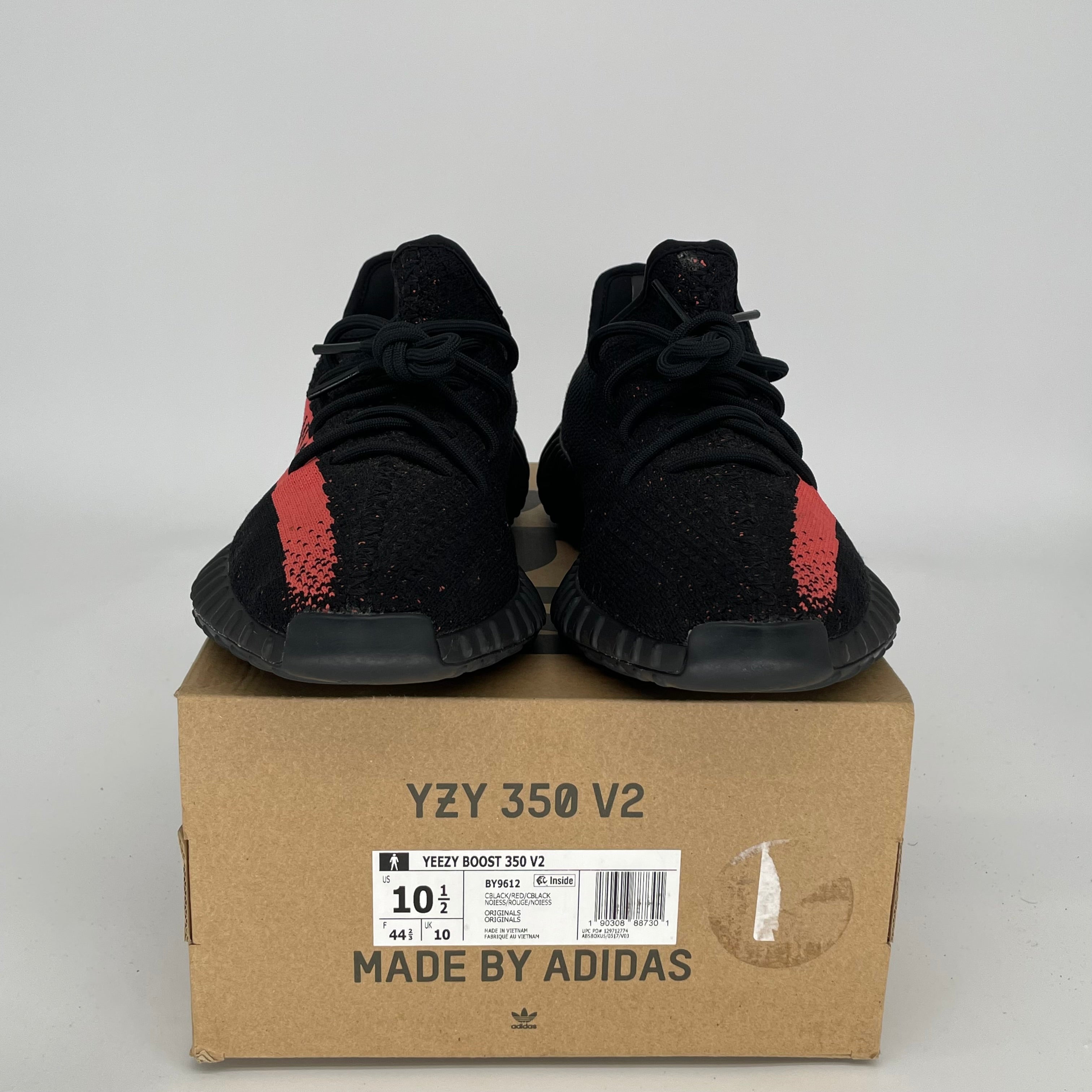Adidas Yeezy Boost 350 V2 Core Black Red Men's Running Shoes Size 10.5 (BY9612) - Stylish & Comfortable Sneakers for Casual Wear, Gym & Street Fashion