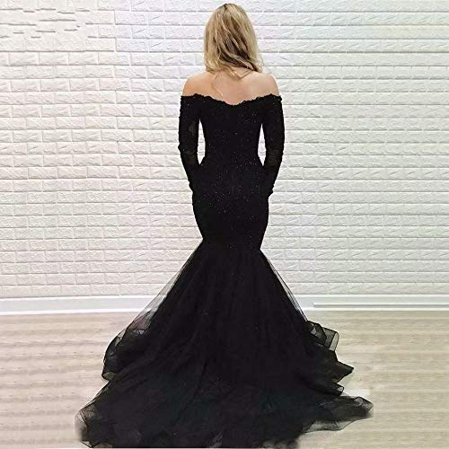 **Off Shoulder Long Sleeve Mermaid Prom Dress with Lace Backless Design - Plus Size Formal Evening Gown for Women 2021 | Perfect for Homecoming, Prom Night, and Special Occasions**