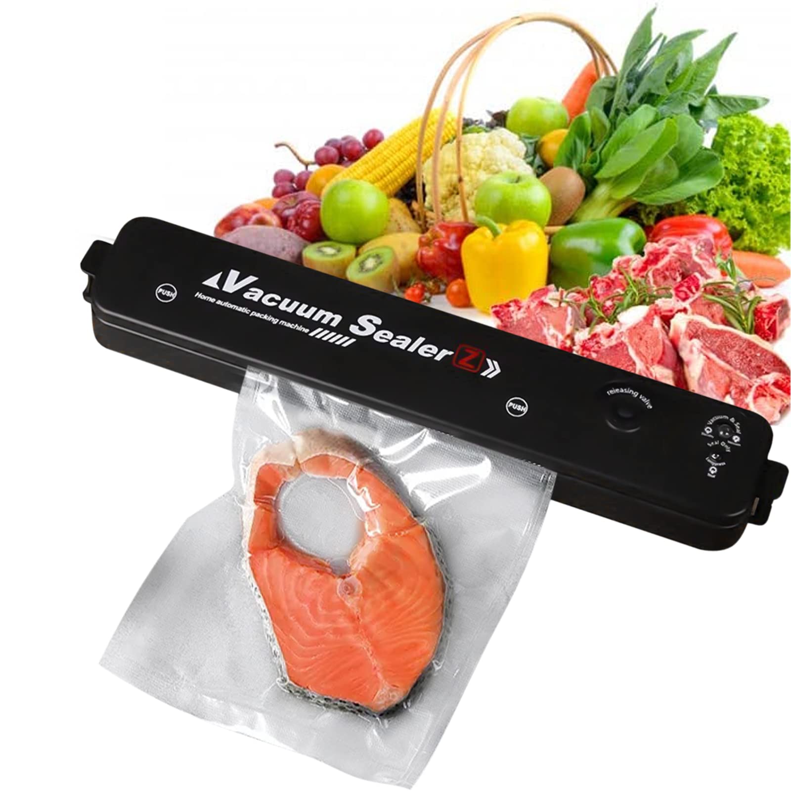 SMIDOW Automatic Vacuum Sealer Machine with LED Indicator - Food Preservation System for Sous Vide, Meal Prep & Long-Term Storage | Airtight Sealing for Freshness, Perfect for Home Kitchens & Commercial Use