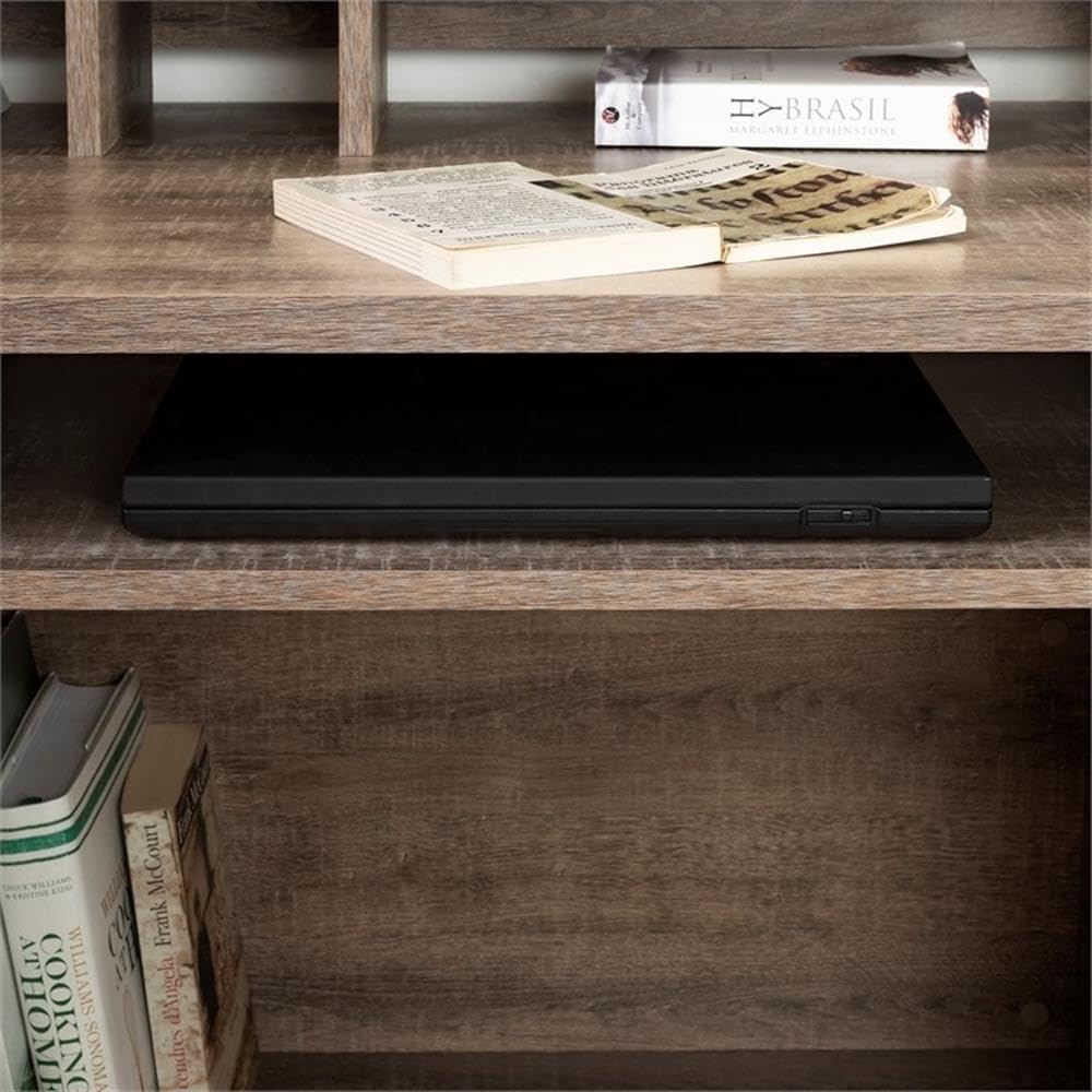 Rustic Computer Desk with Keyboard Tray & Drawers - Home Office Wood Desk for Workspace