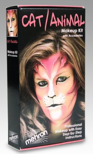 Mehron Professional Character Make-Up Kit for Cat & Animal Costumes | Halloween, Cosplay & Theater Makeup Set