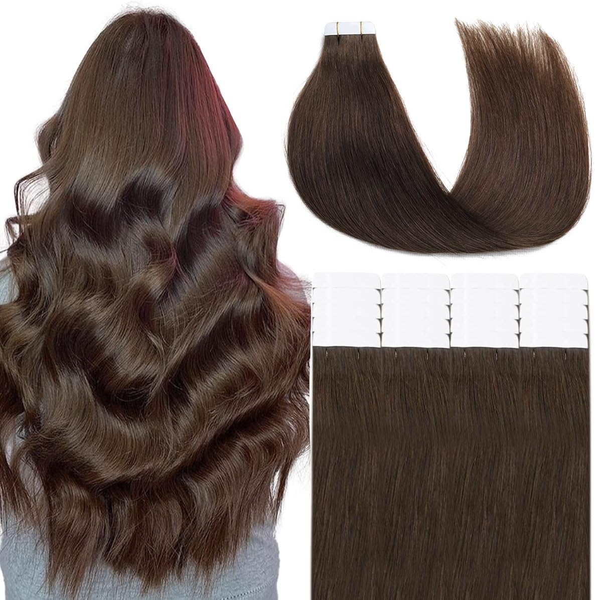 Seamless Skin Weft Tape for Human Hair Extensions - Invisible Hair Integration for Natural Look | Perfect for Daily Wear, Special Occasions & Styling