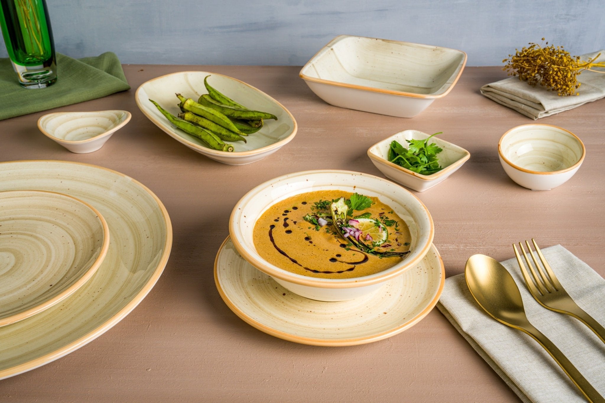 Aura Terrain 21 cm Ceramic Dessert Plate - Elegant and Durable for Parties, Weddings, and Home Decor
