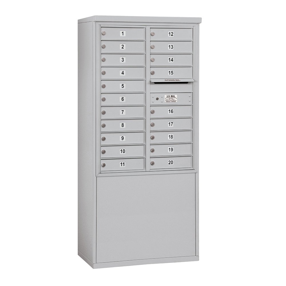 Salsbury Industries 3911D-20AFU Free Standing Horizontal 4C Mailbox - Durable Aluminum Mailbox for Residential & Commercial Use - Perfect for Home, Office, Apartment & Business Mail Delivery