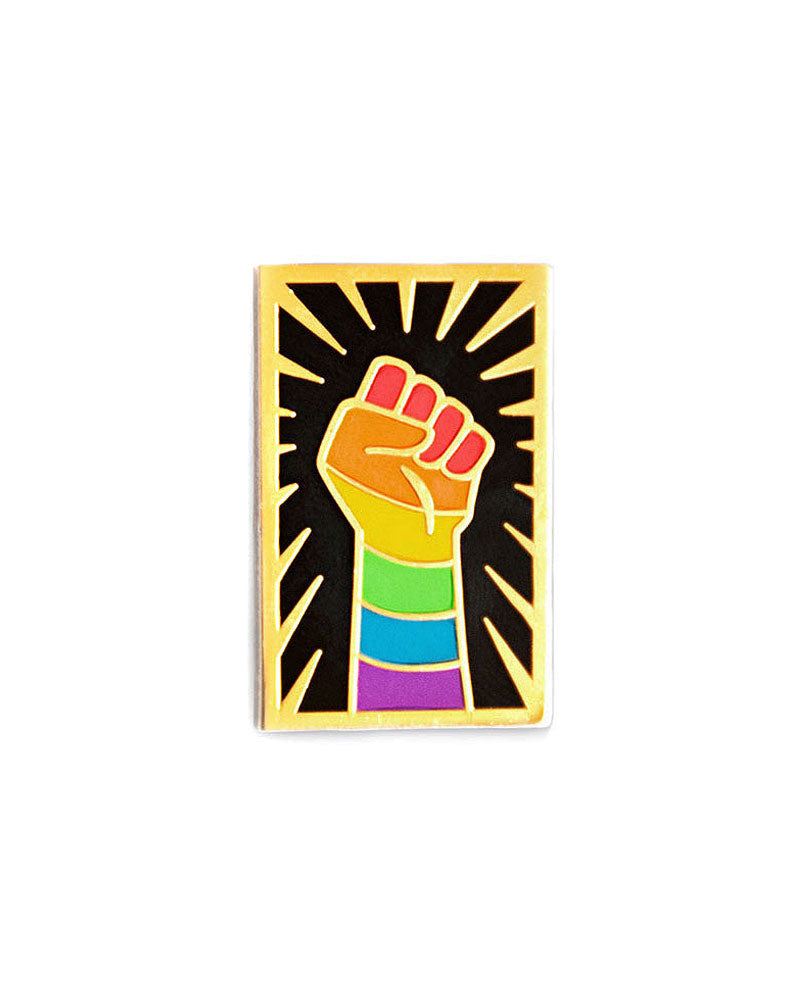 LGBTQ+ Resist Fist Enamel Pin - Rainbow Pride Badge for Backpacks, Jackets & Protest Gear - Equality & Solidarity Accessory for LGBTQ Rights Supporters