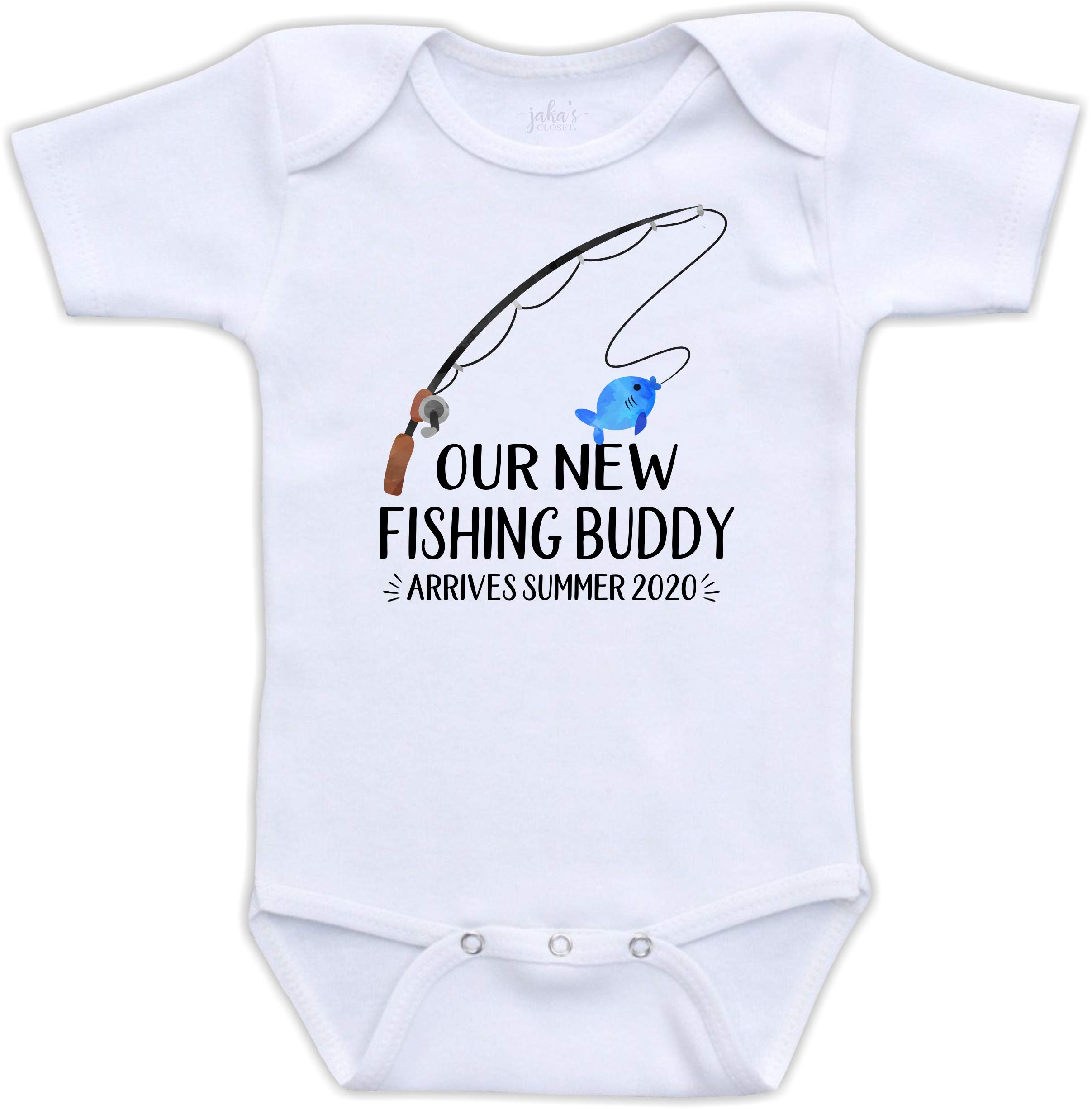 Custom Unisex Pregnancy Announcement Bodysuit - Perfect for Fishing & Gender Reveal Parties - Baby Shower Gift Idea
