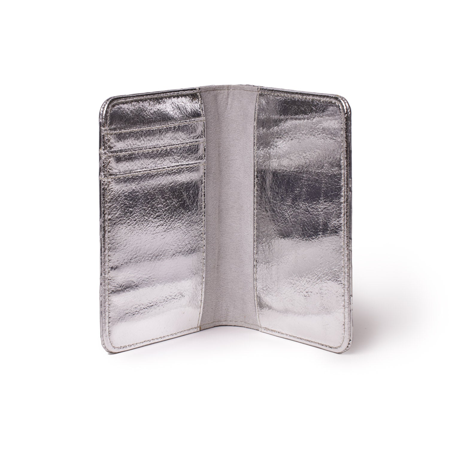 Luxury Metallic Monogram Passport Holder - Silver Shine for Travel & Business Trips | Personalized Gift for Men & Women