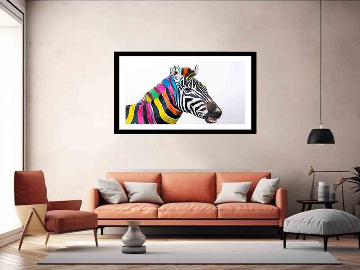 Vibrant Colorful Zebra Print T-Shirt - Trendy Animal Pattern Top for Women & Men - Perfect for Casual Wear, Parties & Unique Fashion Statements