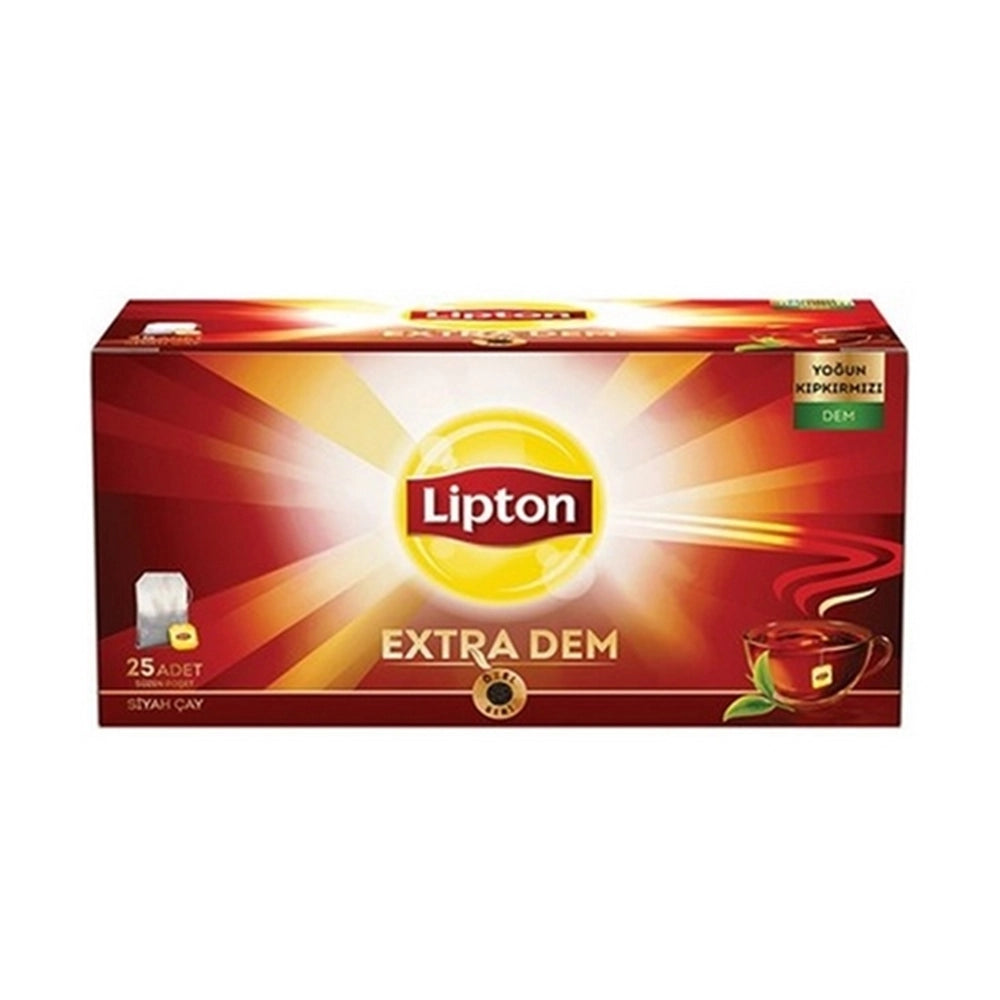 Lipton Extra Strong Black Tea Bags - 25 Count (52g) | Premium Tea for Energy Boost, Morning Routine & Relaxation