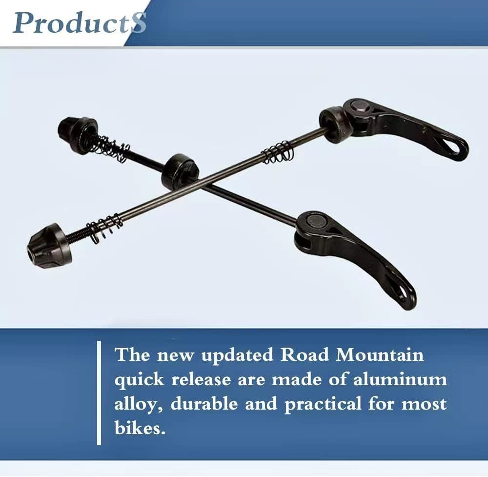 MTB & Road Bike Quick Release Skewers - 1 Pair Front/Rear Wheel Hub Clips for Mountain, City & Road Bicycles | Secure Cycling Accessories for Commuting & Trail Riding