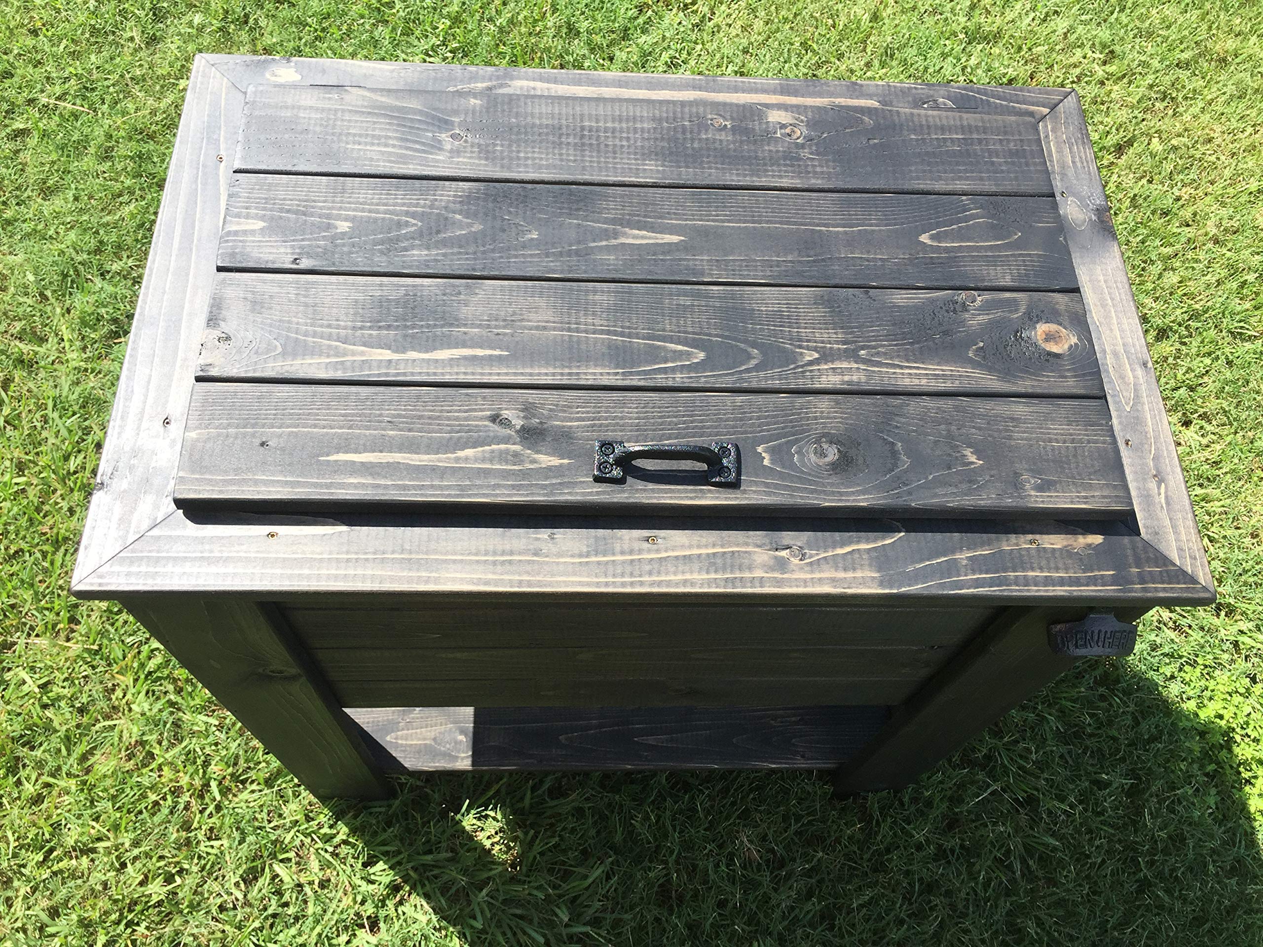 Ebony Stained Wood Cooler Stand with Shelf - Durable Outdoor Drink Holder for Picnics, BBQs, and Backyard Parties