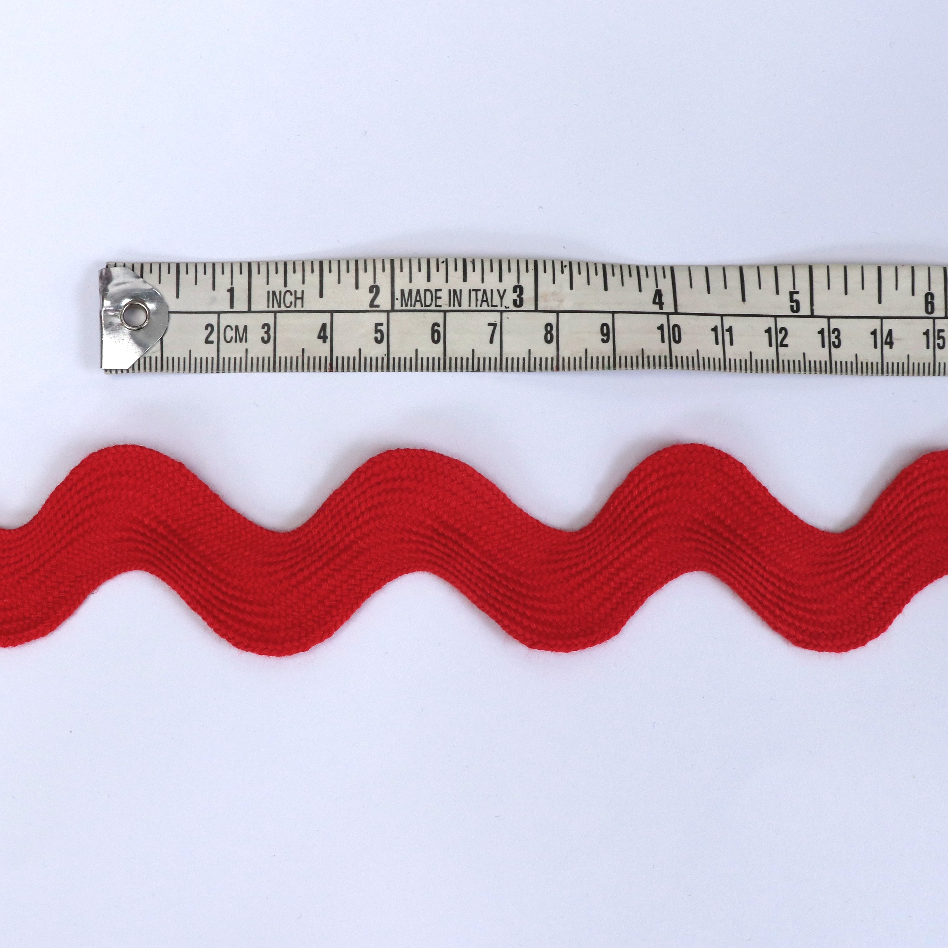 35mm Jumbo Ric Rac Trim - Red Decorative Lace for Sewing, Crafts & DIY Home Decor Projects