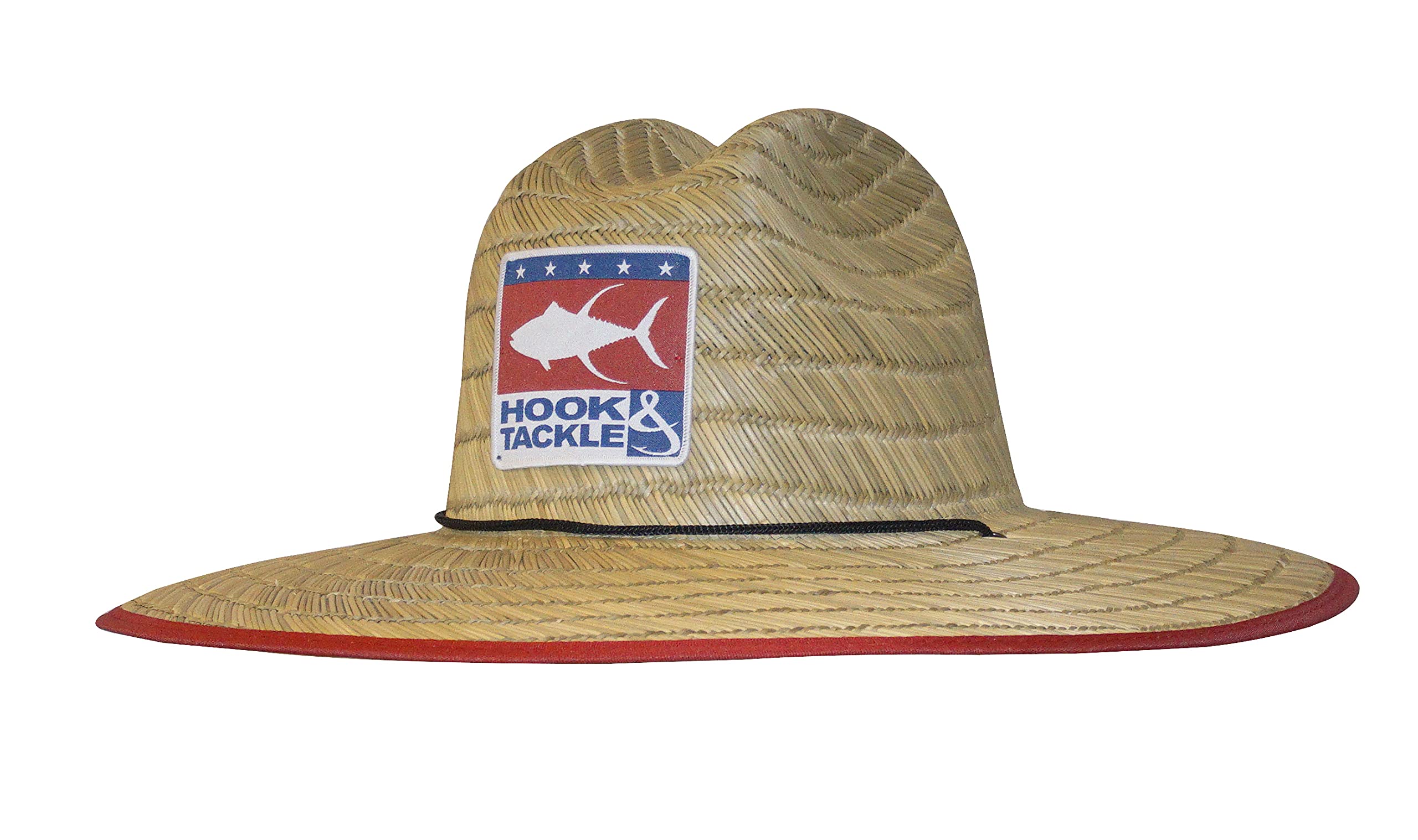 Premium Hook & Tackle White Tuna Lifeguard Stretch Straw Hat - Breathable Sun Protection for Fishing, Beach & Outdoor Activities