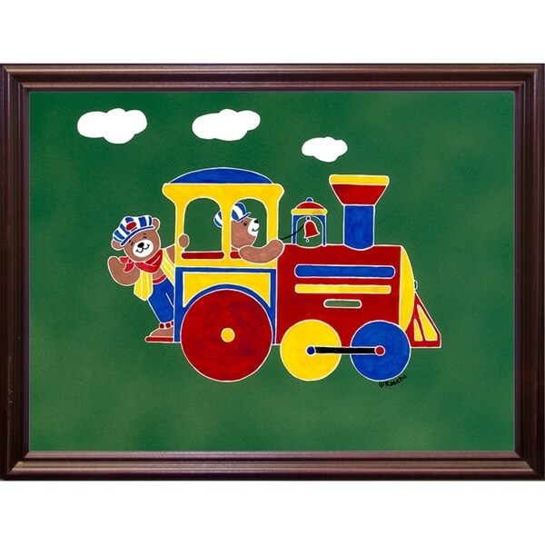 BearRy Happy Conductors SHERAS68808 Print 21x28.25 by Shelly Rasche - Vibrant Wall Art for Kids Room, Nursery Decor & Playroom Aesthetics