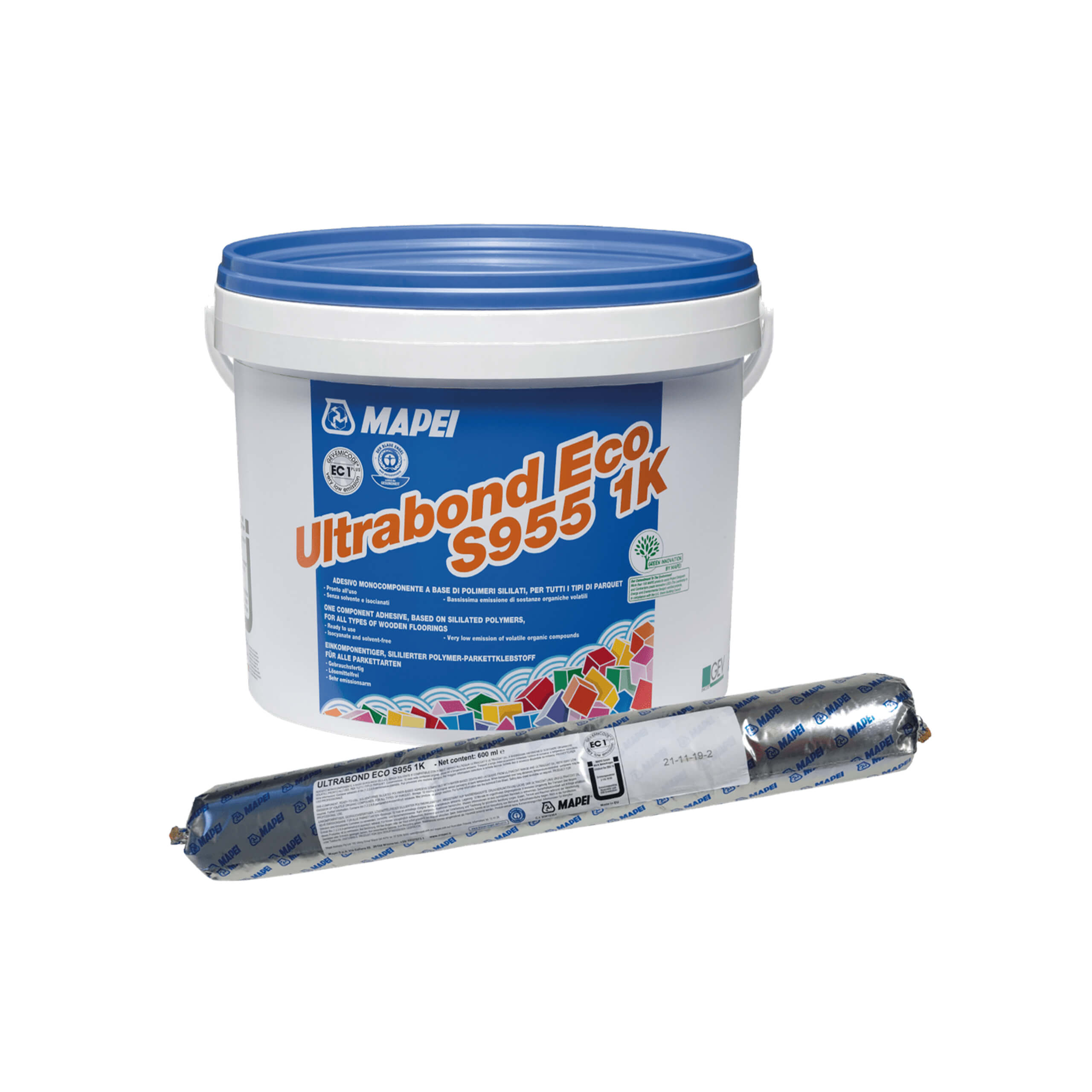 Mapei Ultrabond Eco S955 1K Premium Wood Flooring Adhesive - Eco-Friendly, High Strength Glue for Hardwood, Laminate & Engineered Floors - Perfect for Home Renovation & Professional Installation